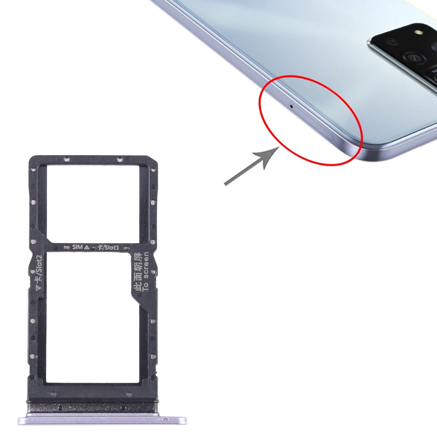 For Honor Play 20A SIM + SIM / Micro SD Card Tray (Purple)