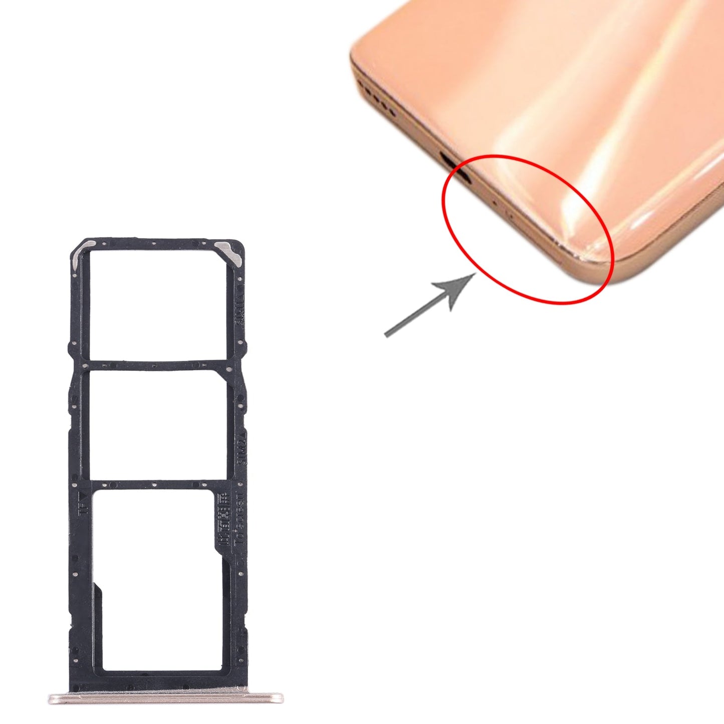 For Honor 20 SE SIM + SIM + Micro SD Card Tray (Gold)