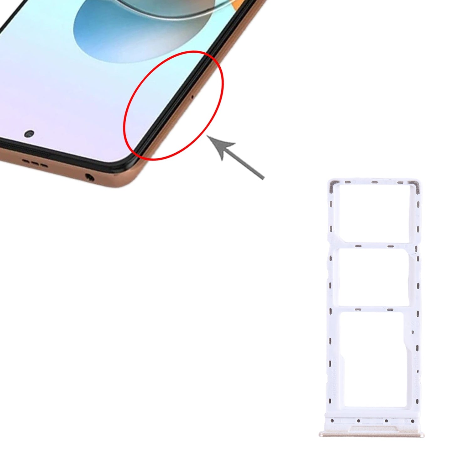 For Tecno Camon 18 P SIM Card Tray + SIM Card Tray + Micro SD Card Tray (Gold)