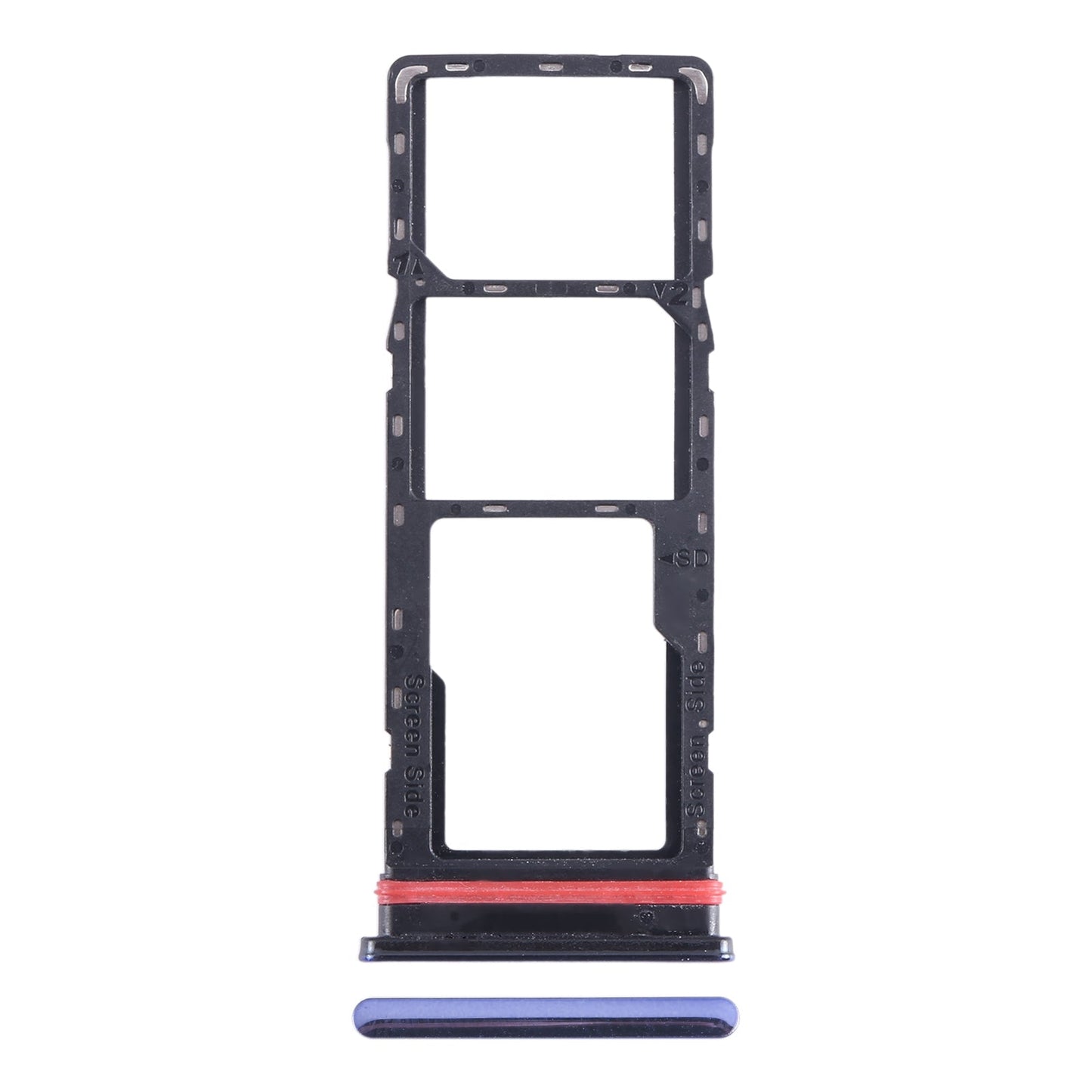 For Infinix Smart 6 Plus India X6823 SIM Card Tray + SIM Card Tray + Micro SD Card Tray (Blue)