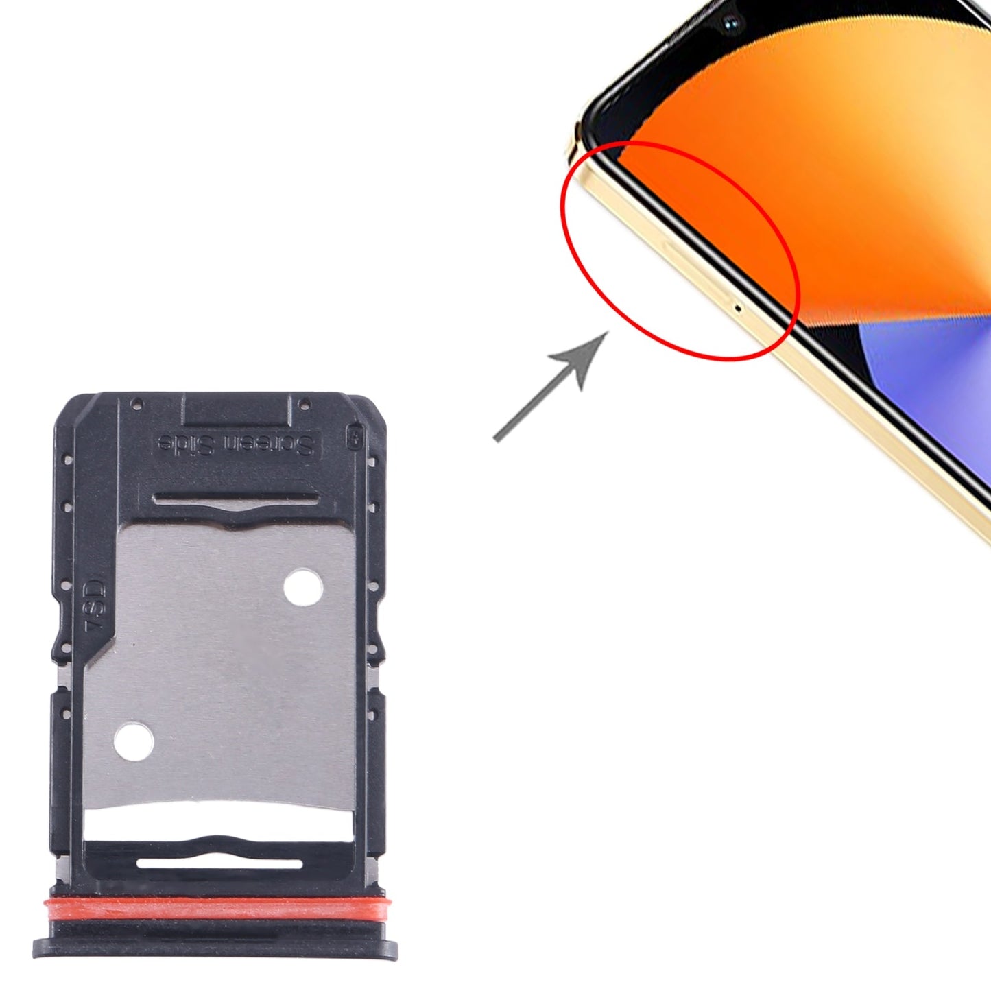 For Infinix Note 30i X6716 SIM Card Tray + SIM Card Tray + Micro SD Card Tray (Blue)