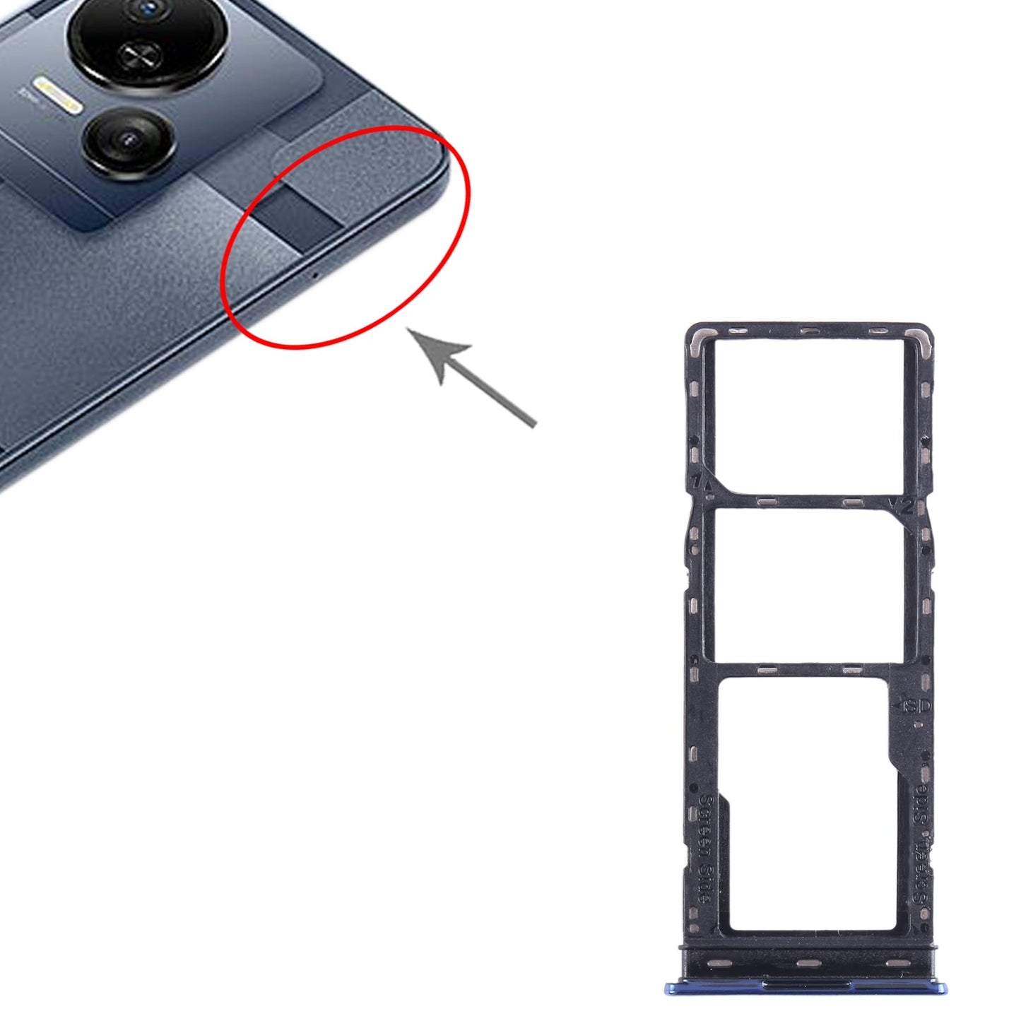For Tecno Spark 10 SIM Card Tray + SIM Card Tray + Micro SD Card Tray (Blue)