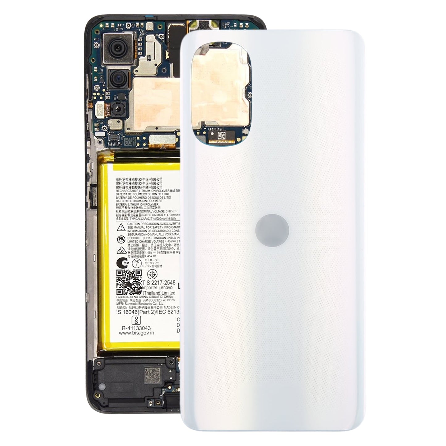 For Motorola Moto G82 Original Battery Back Cover(White)