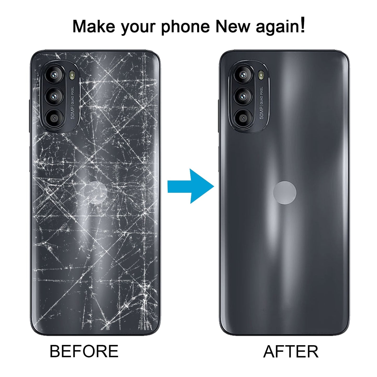 For Motorola Moto G52 Original Battery Back Cover(White)