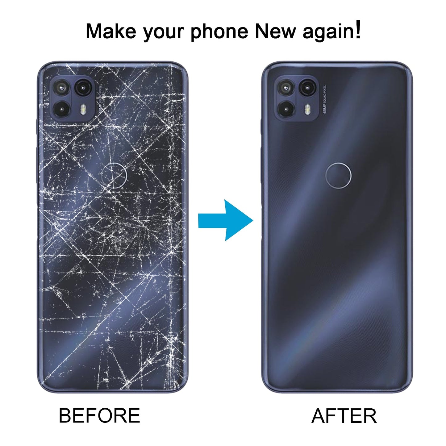 For Motorola Moto G50 5G Original Battery Back Cover(Blue)