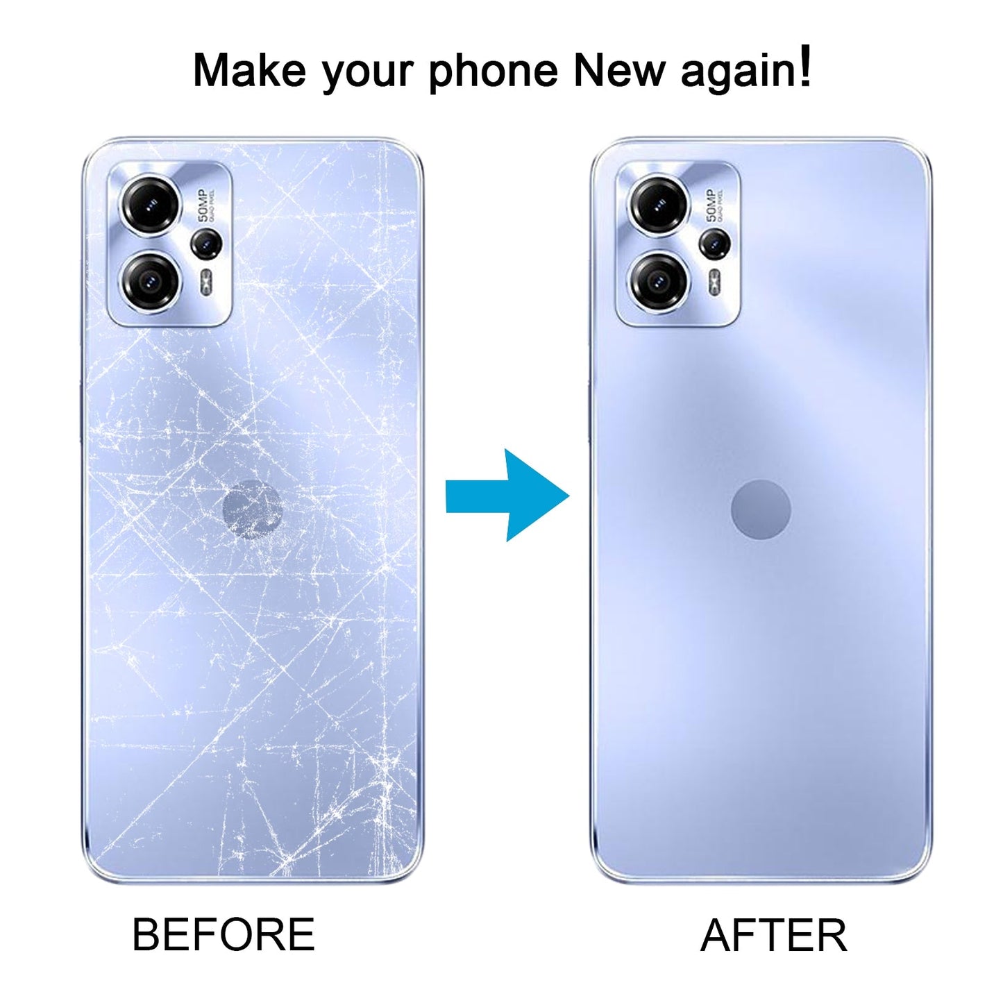 For Motorola Moto G13 Original Battery Back Cover(Blue)