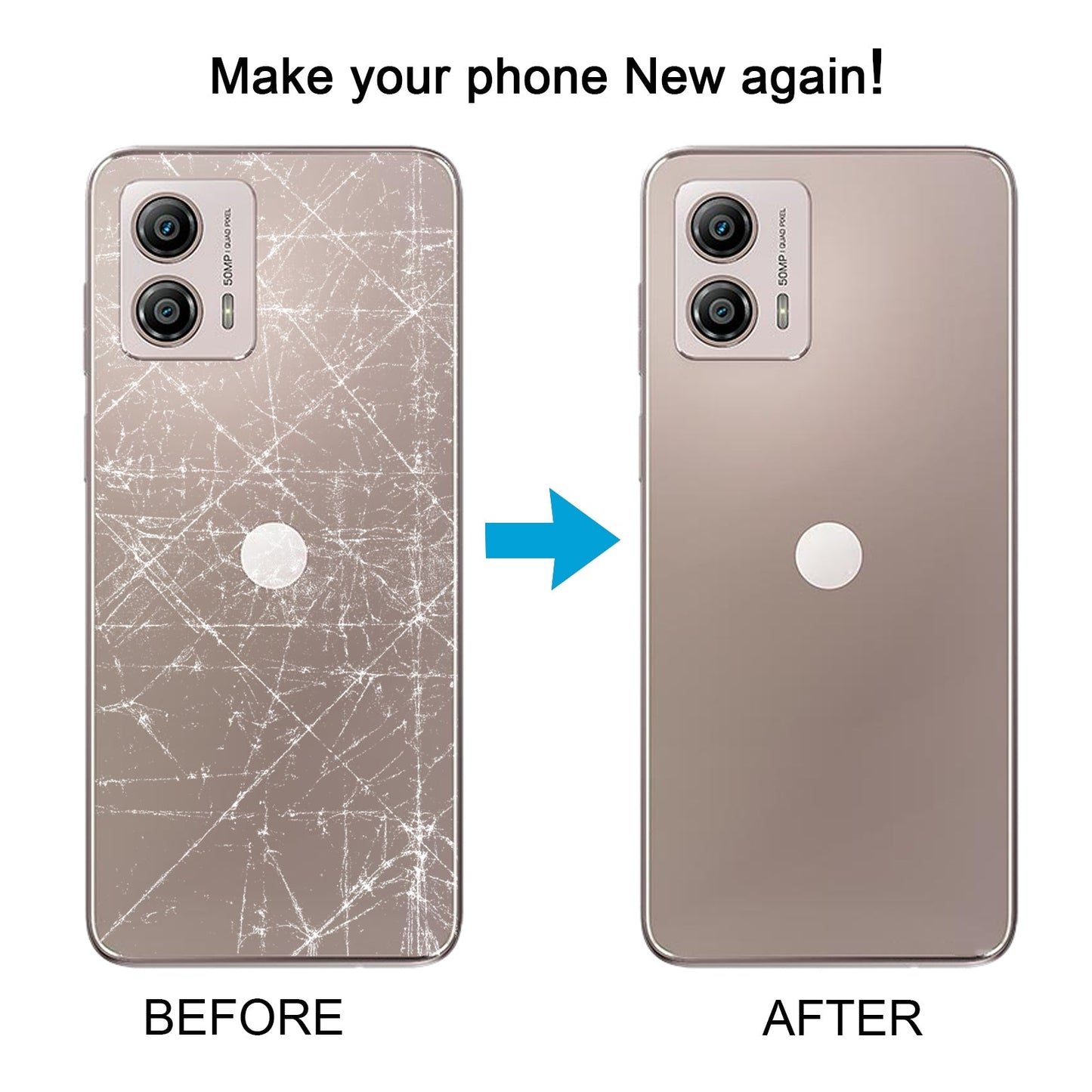 For Motorola Moto G53 Original Battery Back Cover(Silver)