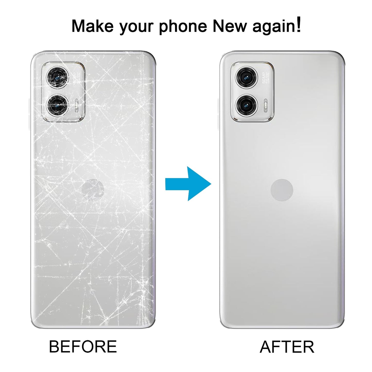 For Motorola Moto G73 Original Battery Back Cover(White)