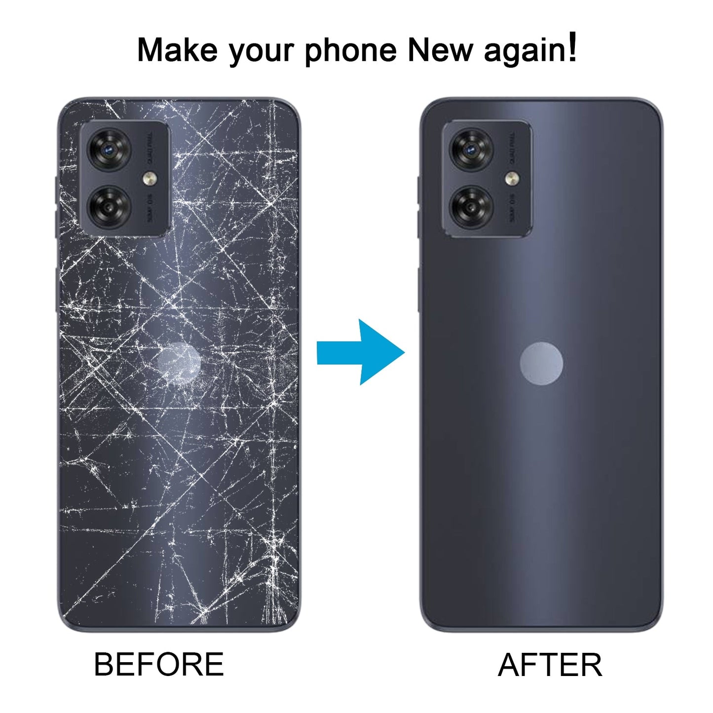 For Motorola Moto G54 Original Battery Back Cover(Blue)