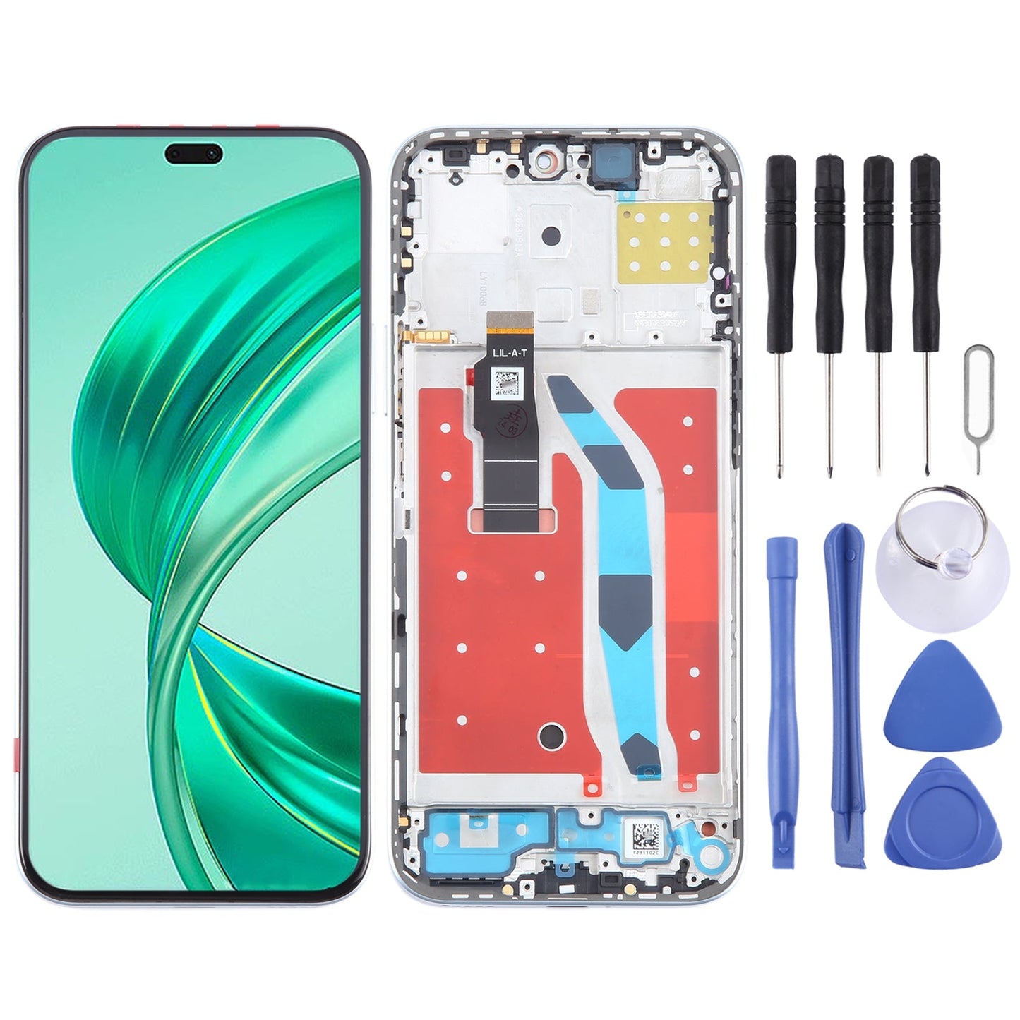 For Honor X8b Original LCD Screen Digitizer Full Assembly with Frame (Silver)