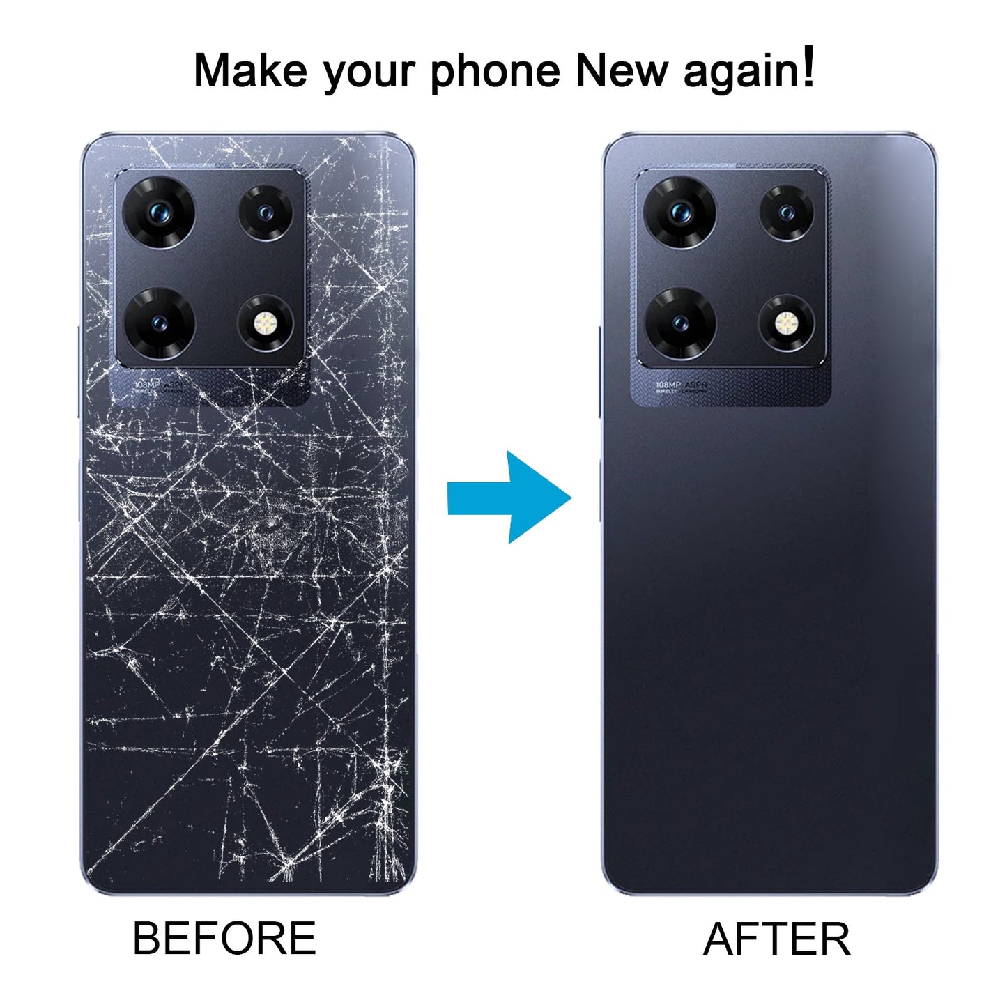 For Infinix Note 30 Pro 4G X678B Original Battery Back Cover(Black)