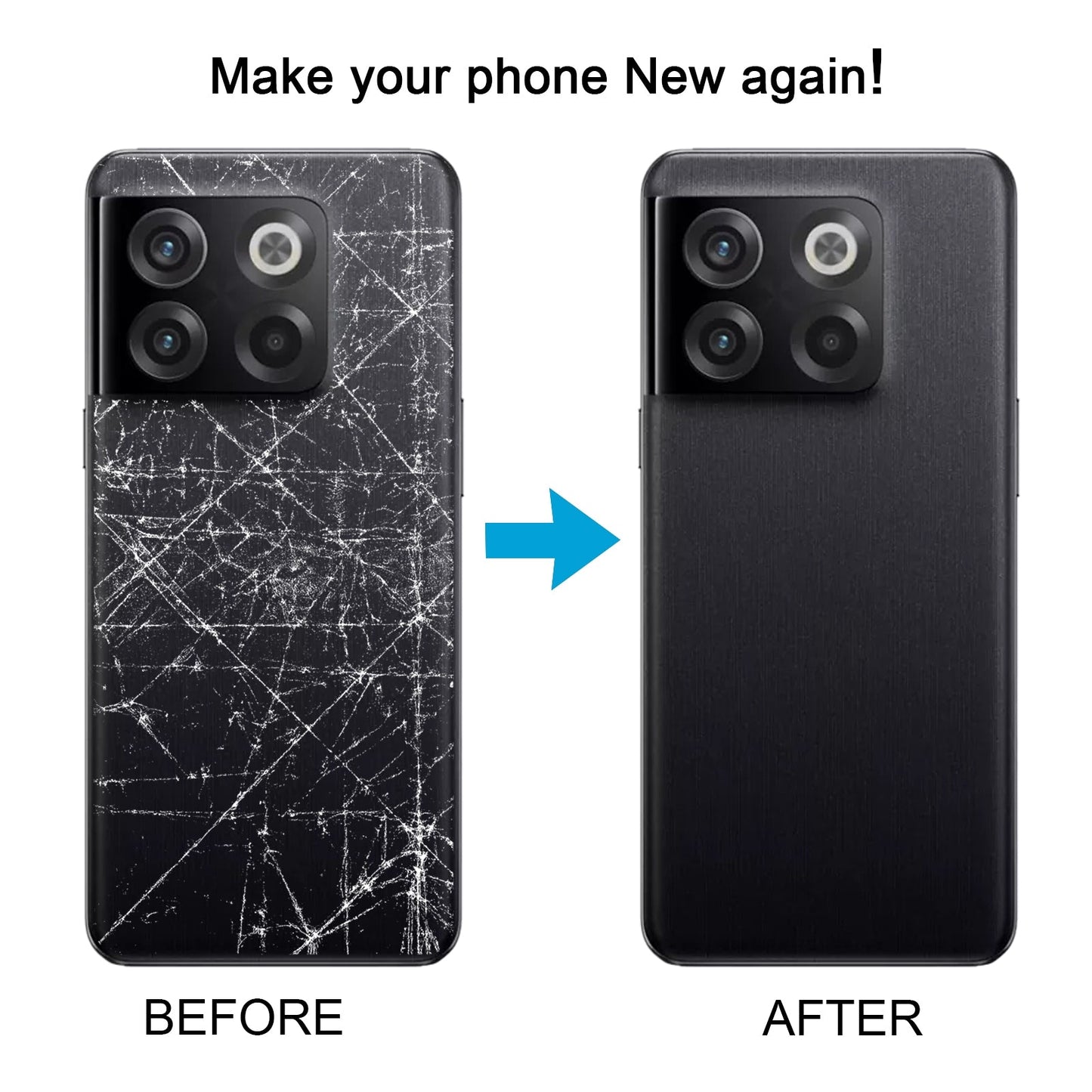 For OnePlus 10T Battery Back Cover with Camera Lens Cover(Black)