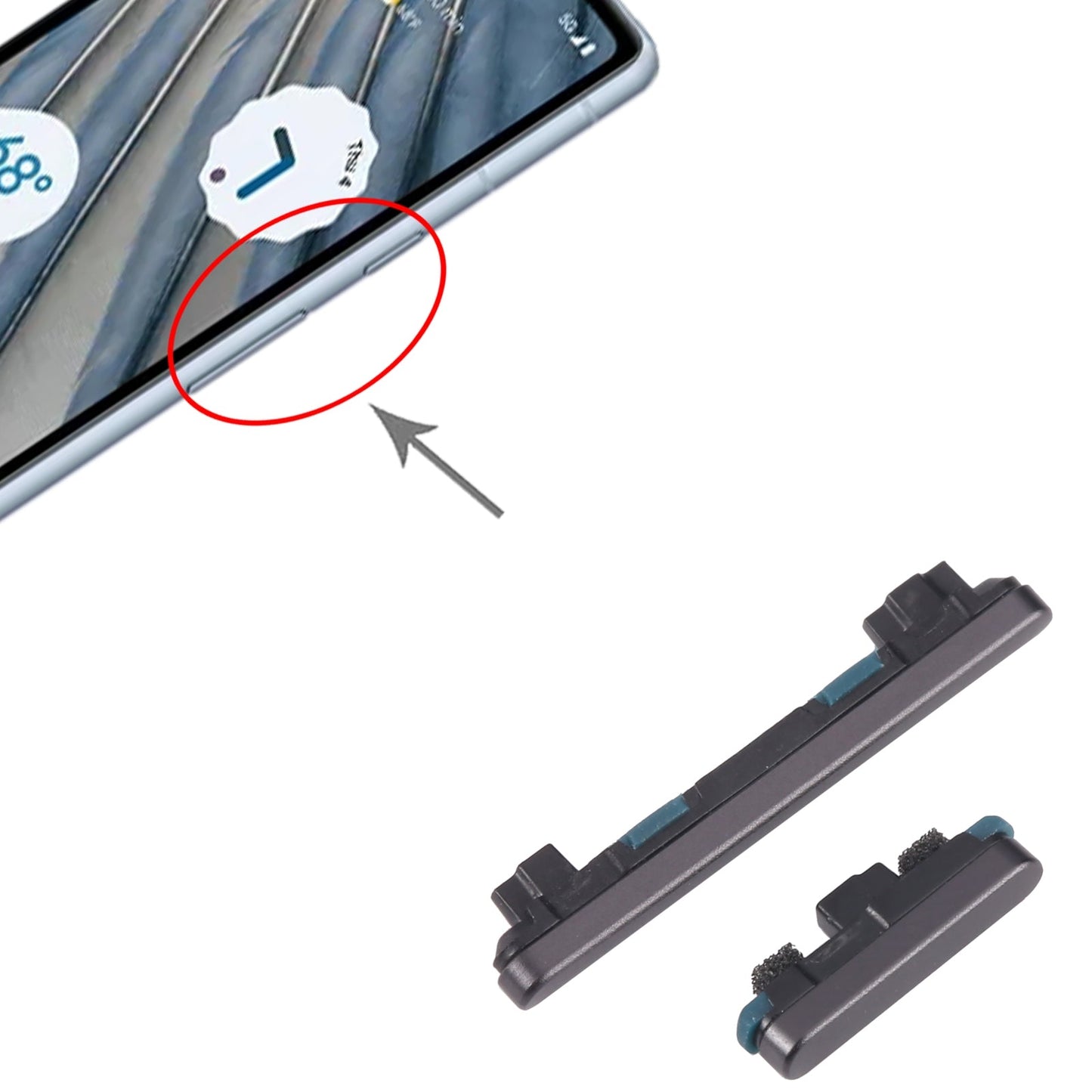 For Google Pixel 7A Power Button + Volume Control Button (Black)