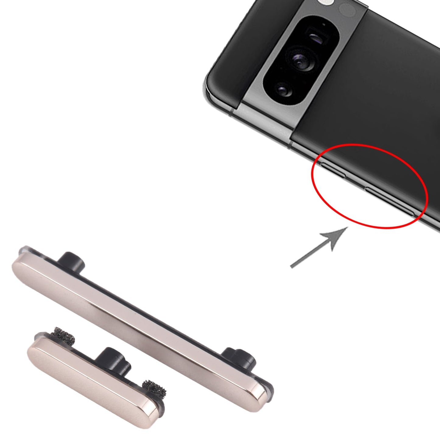 For Google Pixel 8 Pro Power Button + Volume Control Button (Gold)