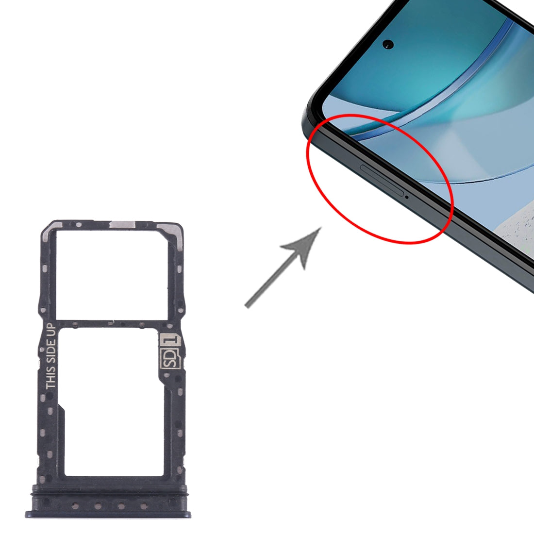 For Motorola Moto G 5G 2023 Original SIM Card Tray + Micro SD Card Tray (Black)