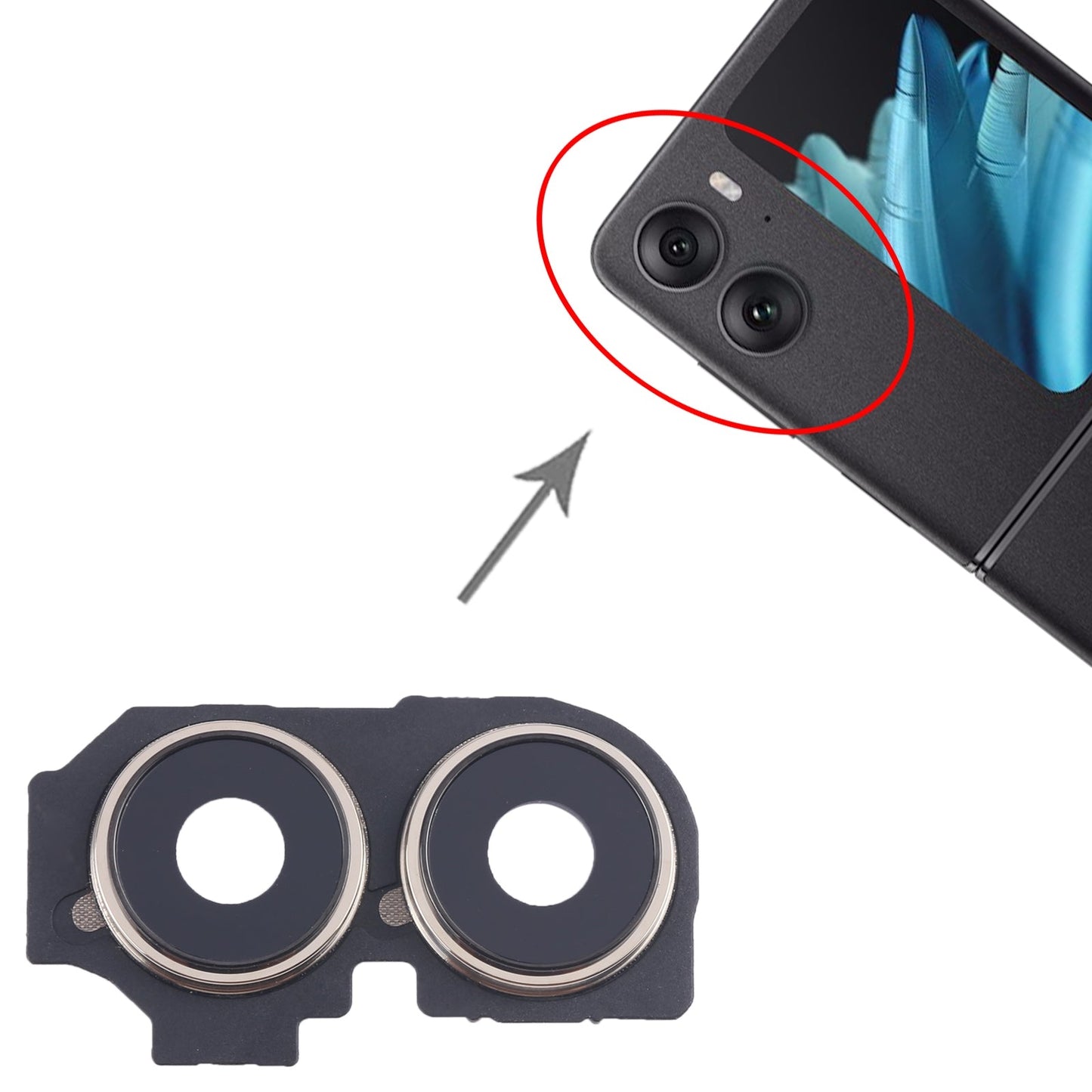 For OPPO Find N2 Flip Original Camera Lens Cover (Gold)