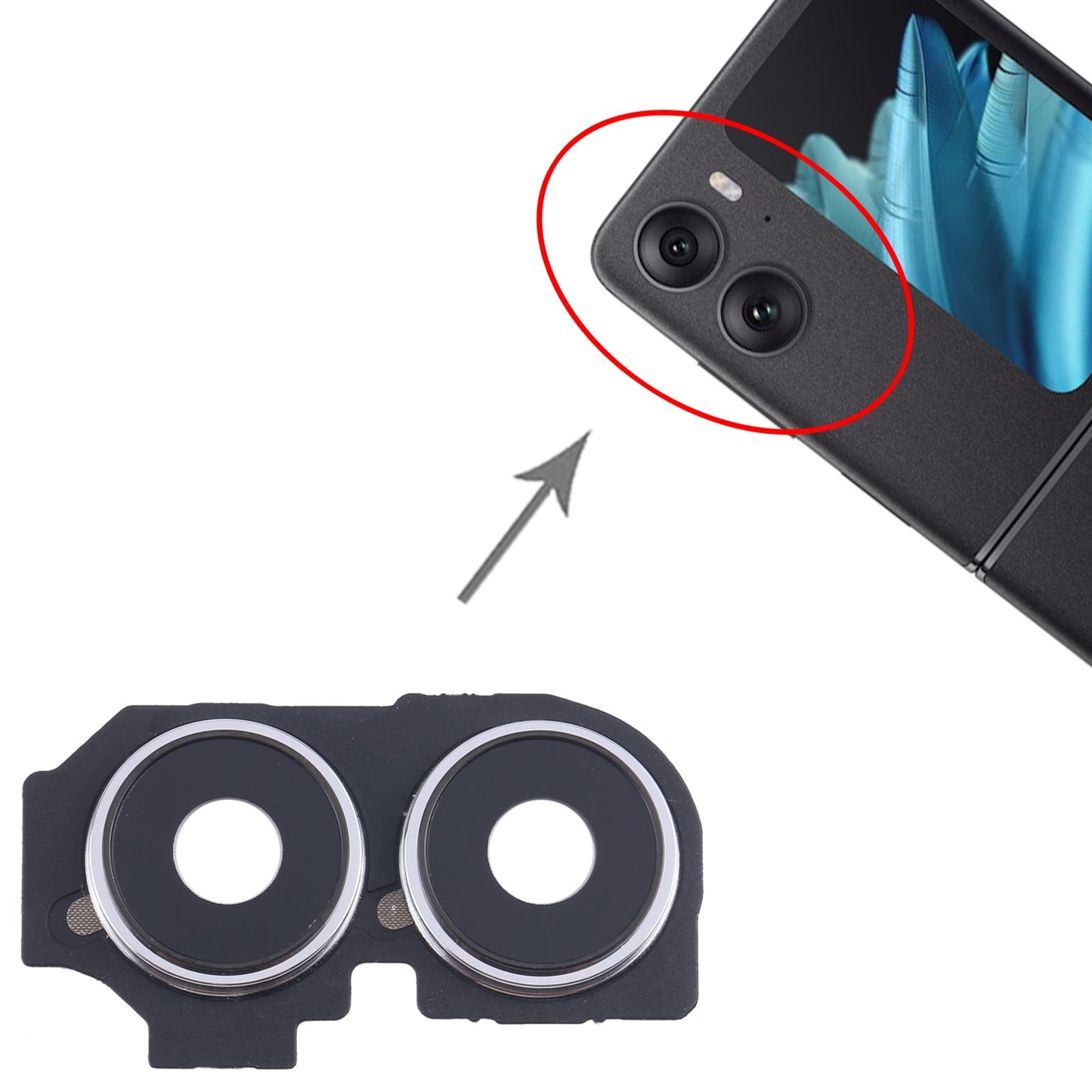 For OPPO Find N2 Flip Original Camera Lens Cover (Silver)