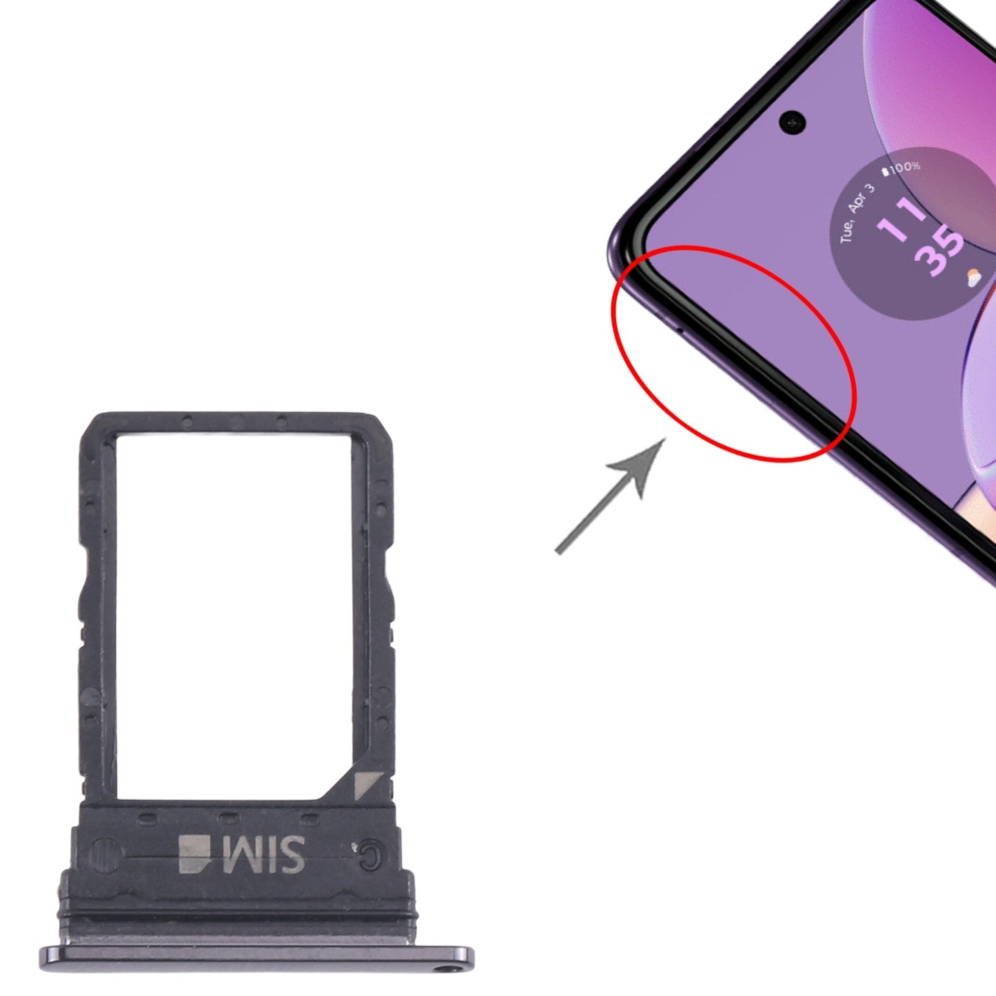 For Motorola Razr 40 Original SIM Card Tray (Black)