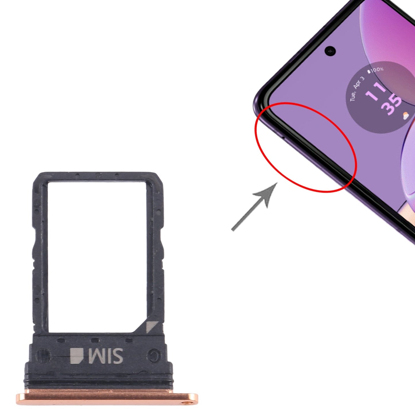 For Motorola Razr 40 Original SIM Card Tray (Gold)