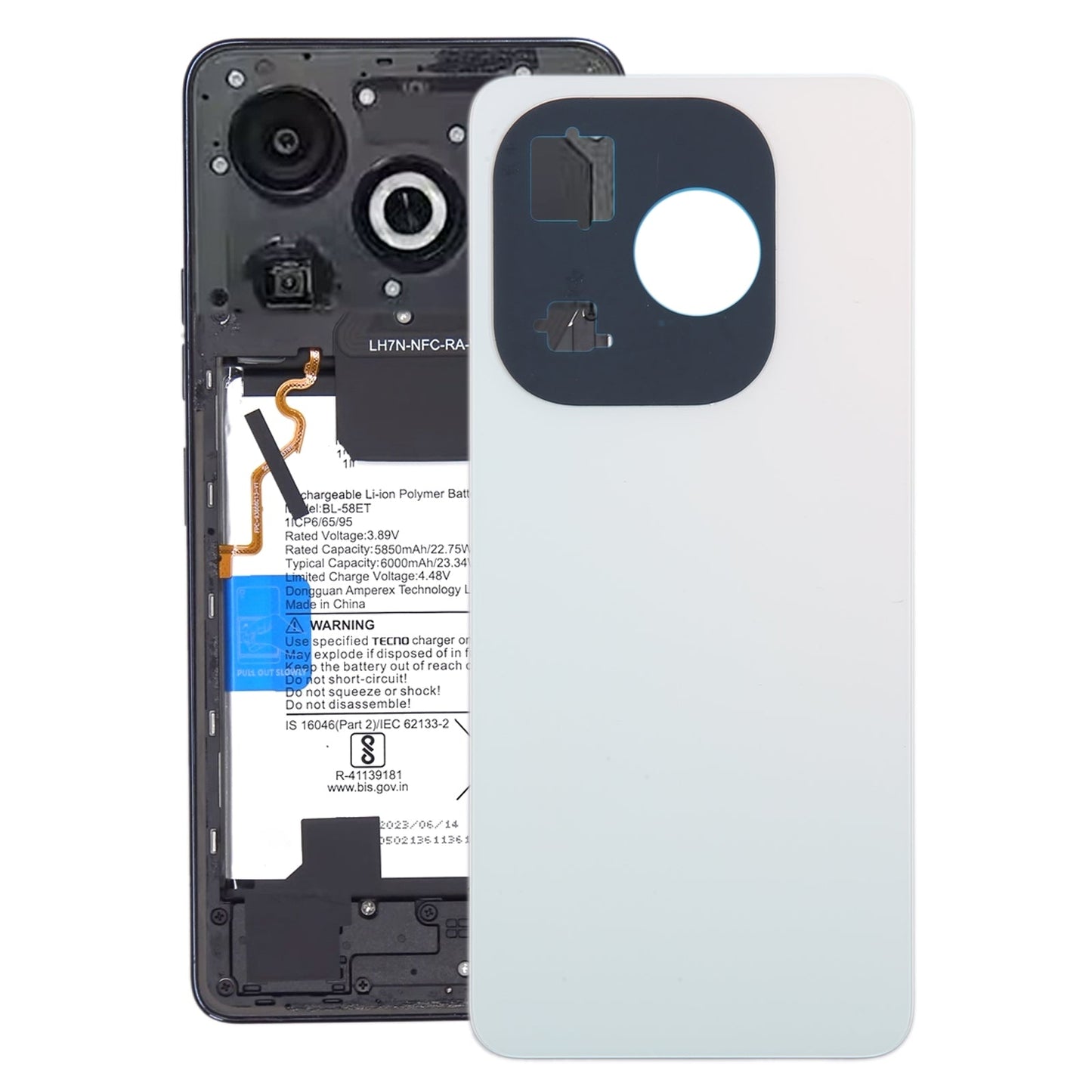 For Infinix Smart 8 Pro Original Battery Back Cover(White)