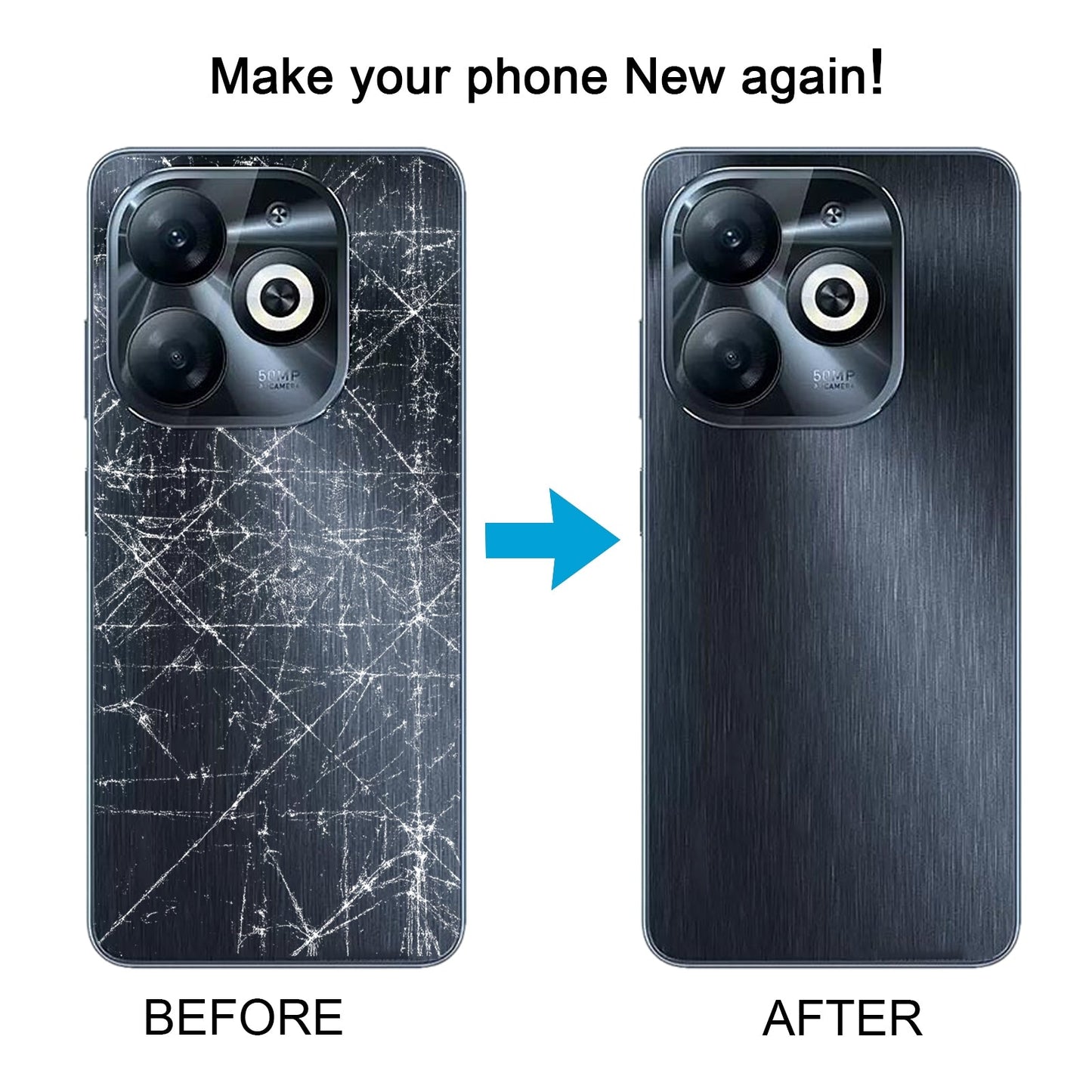 For Infinix Smart 8 Pro Original Battery Back Cover(White)