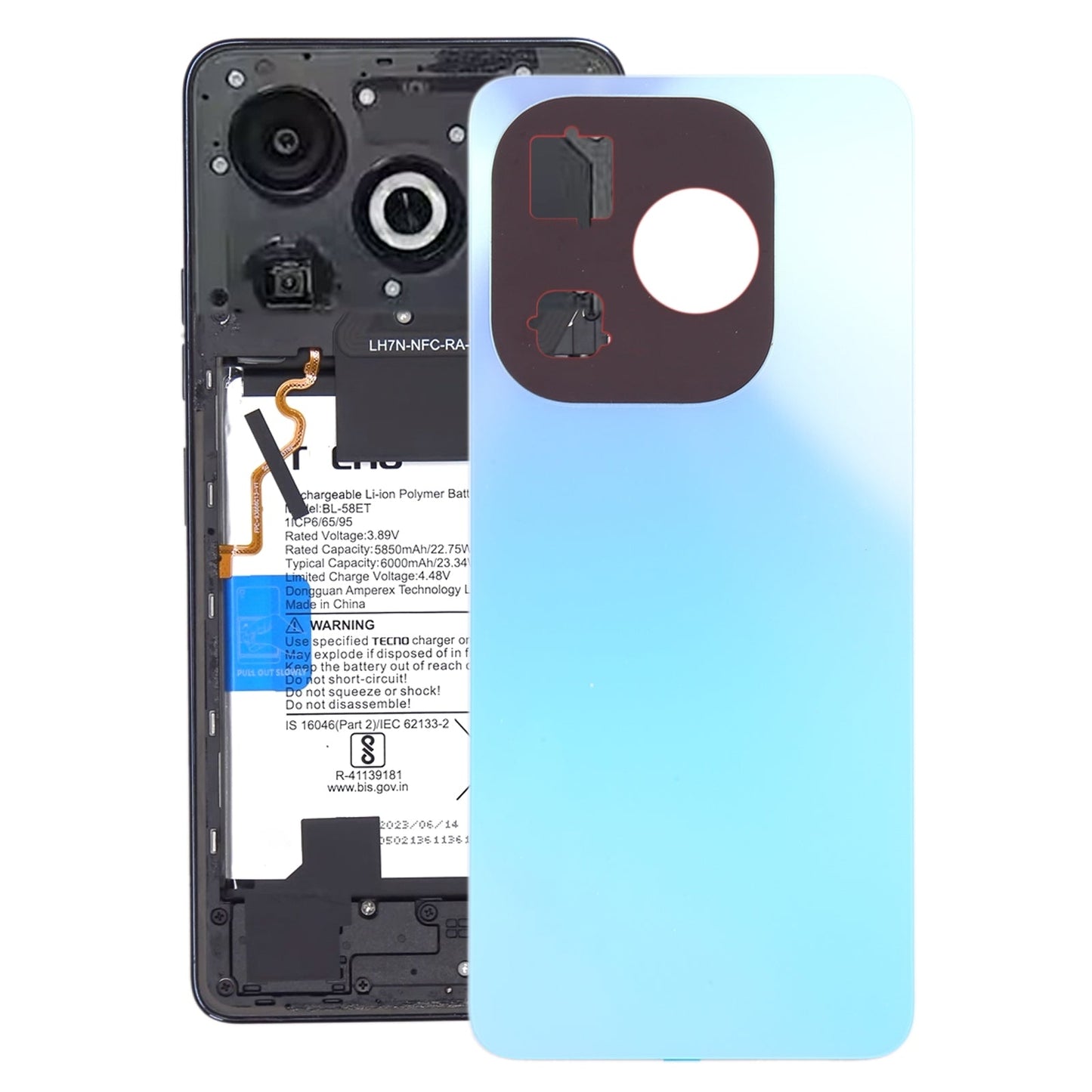 For Infinix Smart 8 X6525 Original Battery Back Cover(Blue)