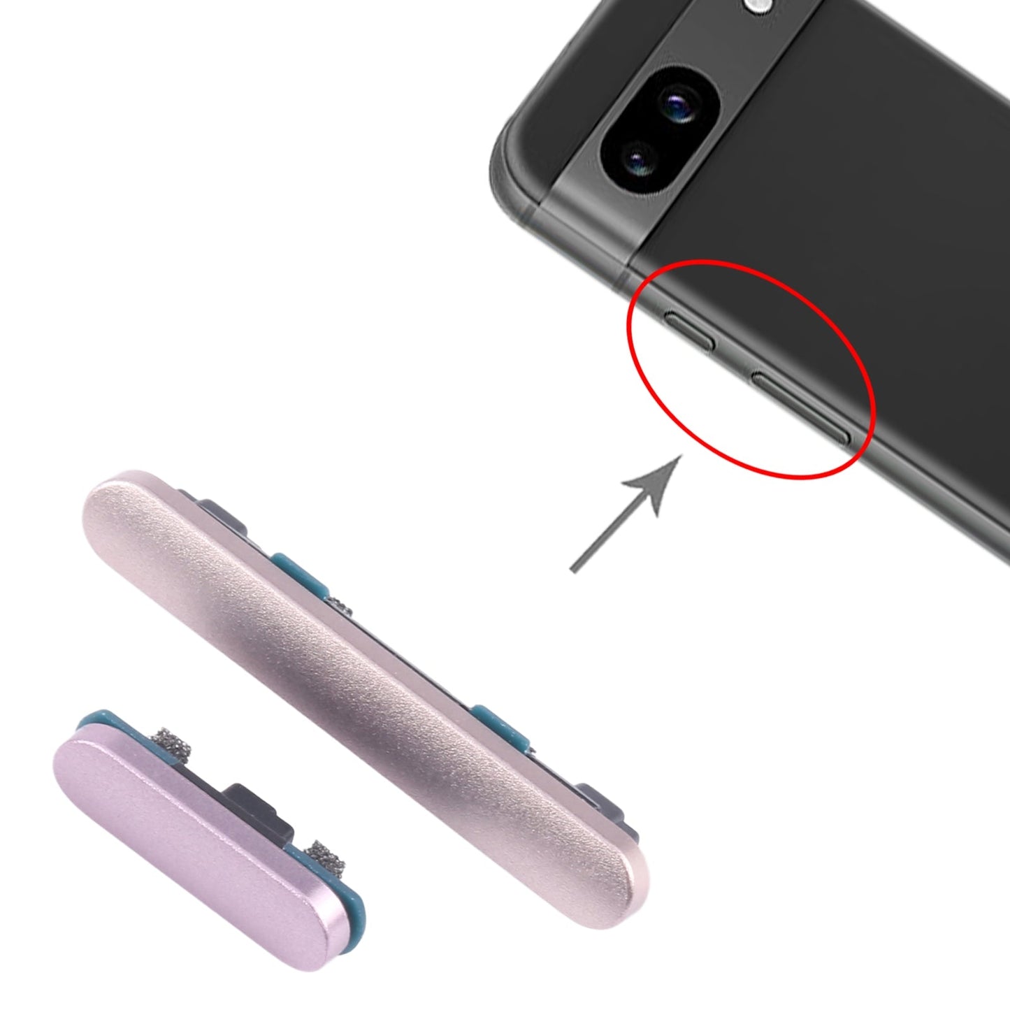 For Google Pixel 8A Original Power Button and Volume Control Button (Pink)