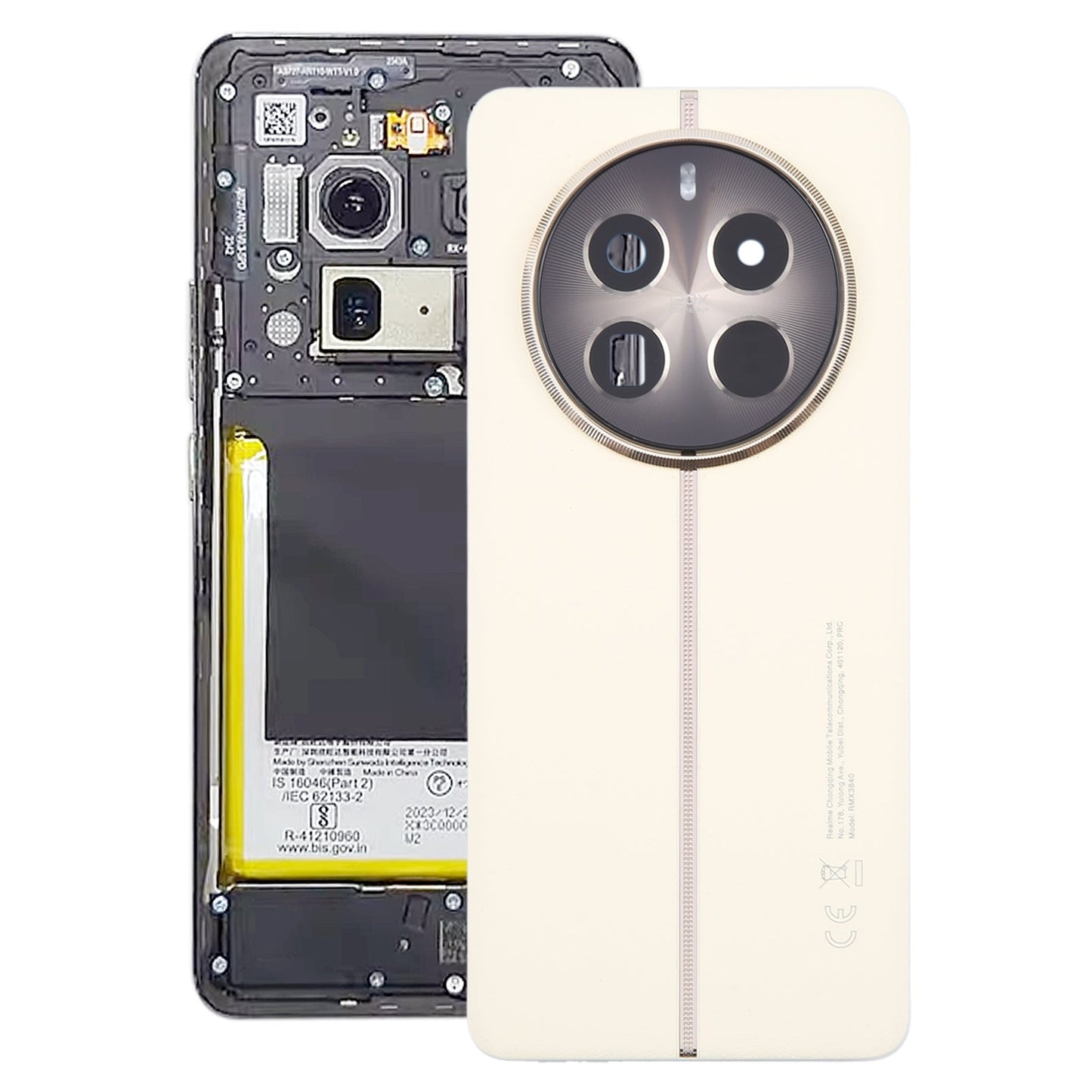 For Realme 12 Pro+ Original Battery Back Cover with Camera Lens Cover(White)