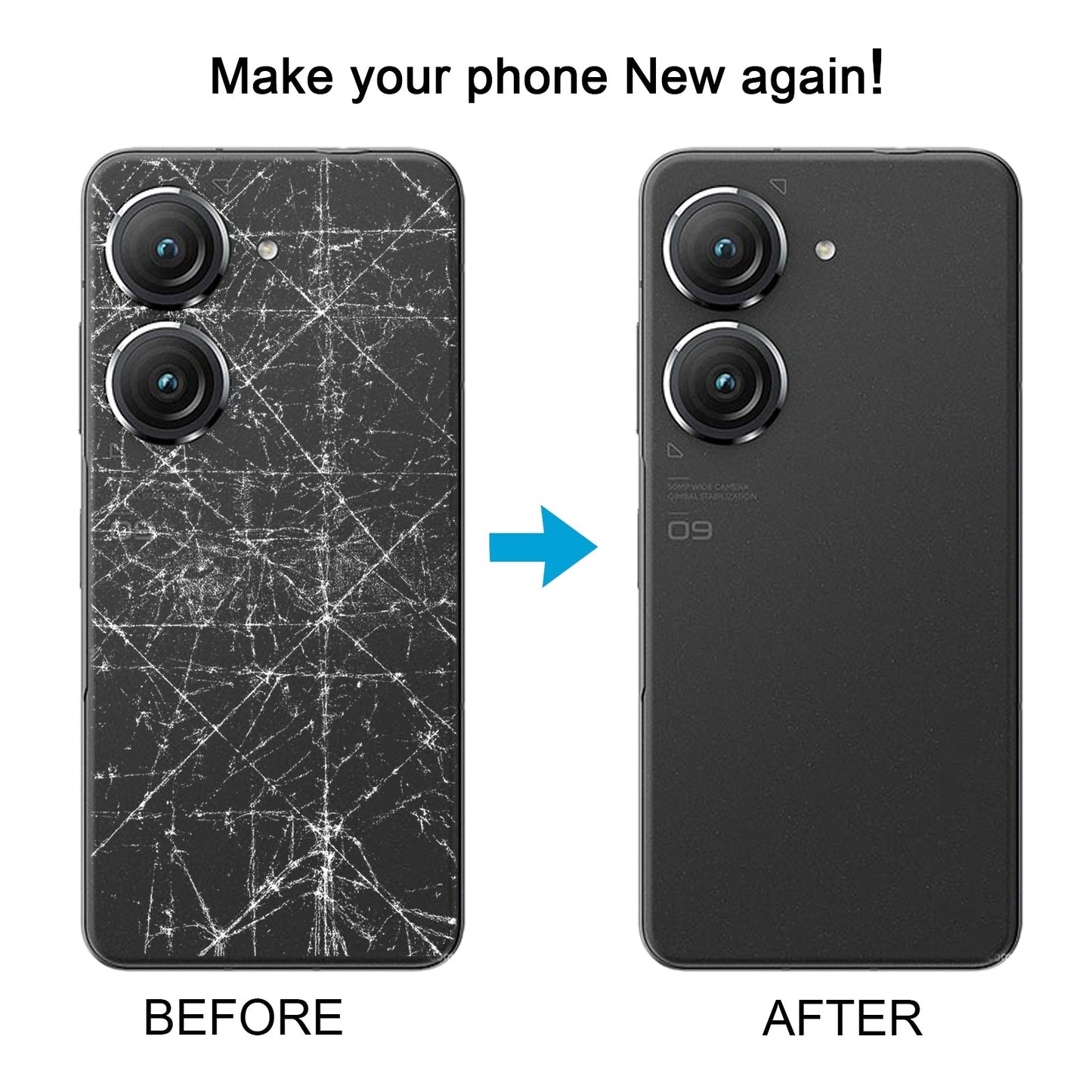 For Asus Zenfone 9 AI2202 Original Battery Back Cover with Camera Lens Cover(Black)