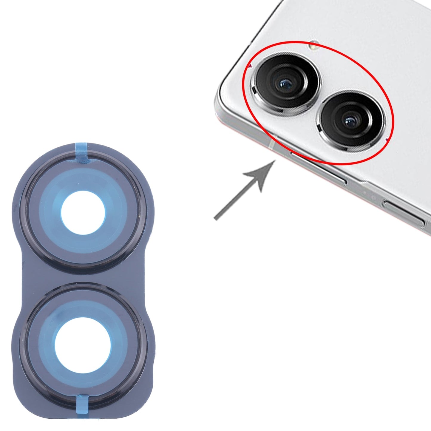 For Asus Zenfone 10 AI2302 Original Rear Camera Frame (Black)