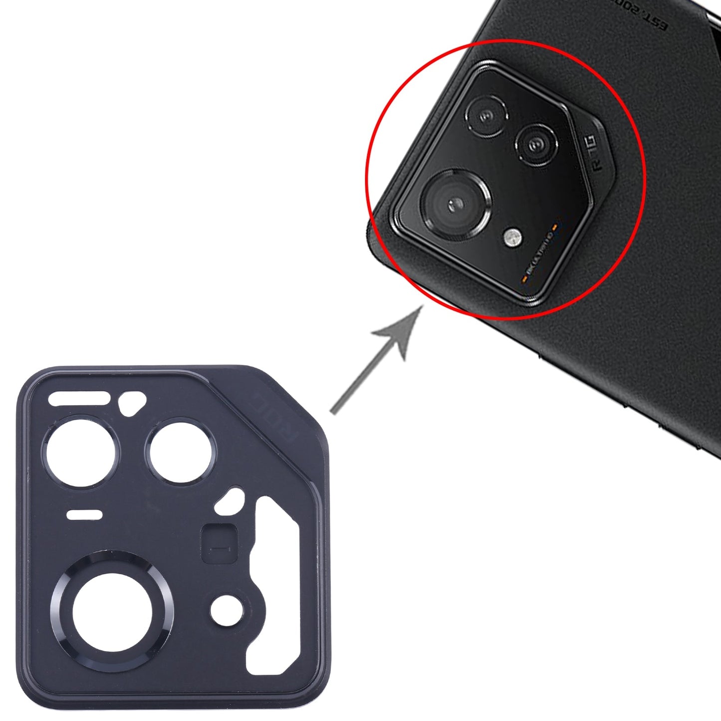 For Asus ROG Phone 8 Pro AI2401 AI2401_A Original Rear Camera Frame (Black)