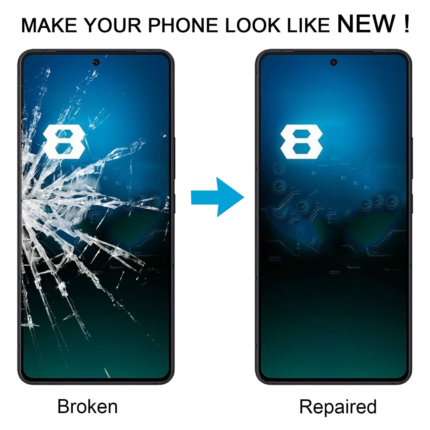 For Asus ROG Phone 8 Pro 5G Front Screen Outer Glass Lens with OCA Optically Clear Adhesive