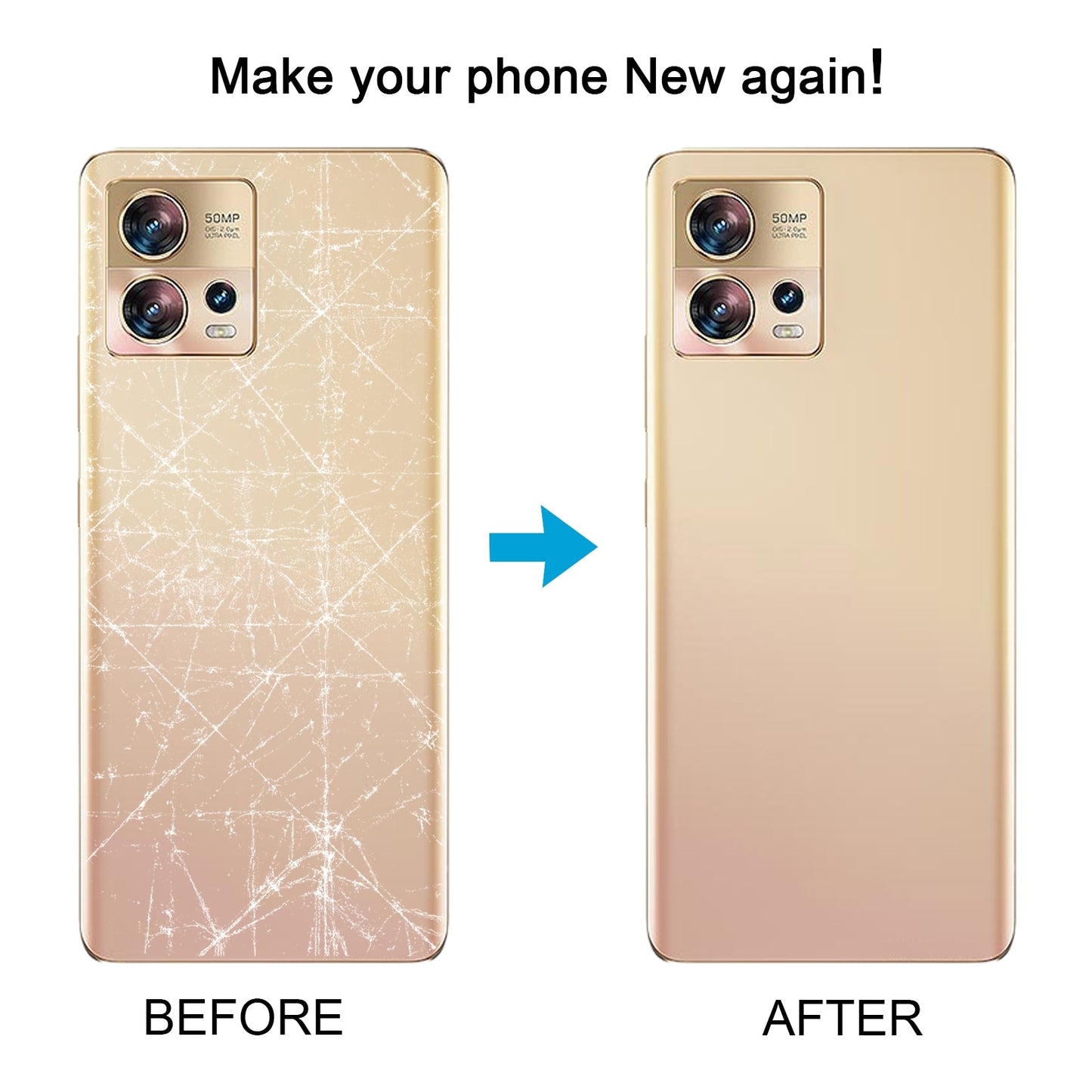 For Motorola Edge 30 Fusion Original Battery Back Cover(Blue)