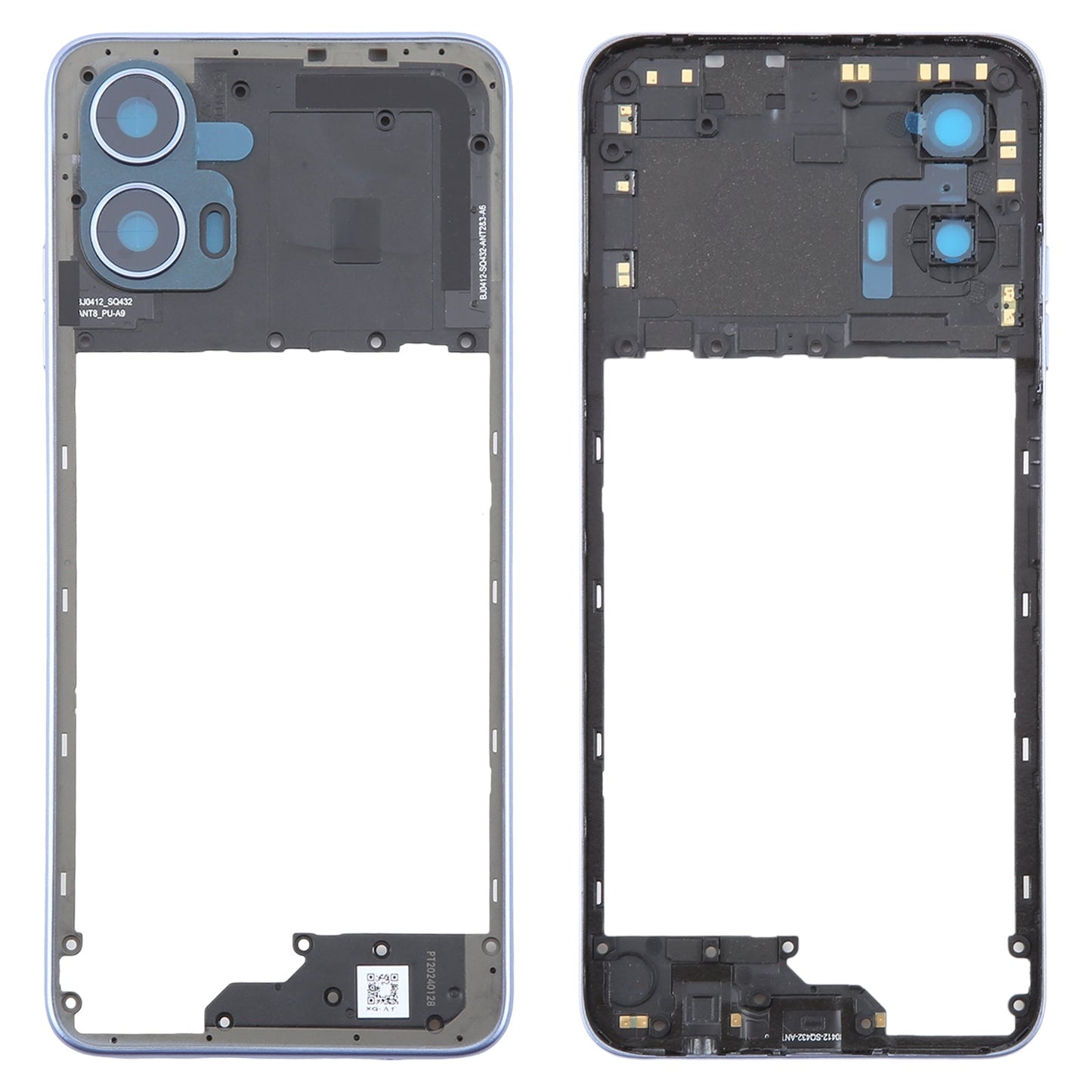 For Motorola Moto G34 Original Middle Frame Bezel Plate (Purple)