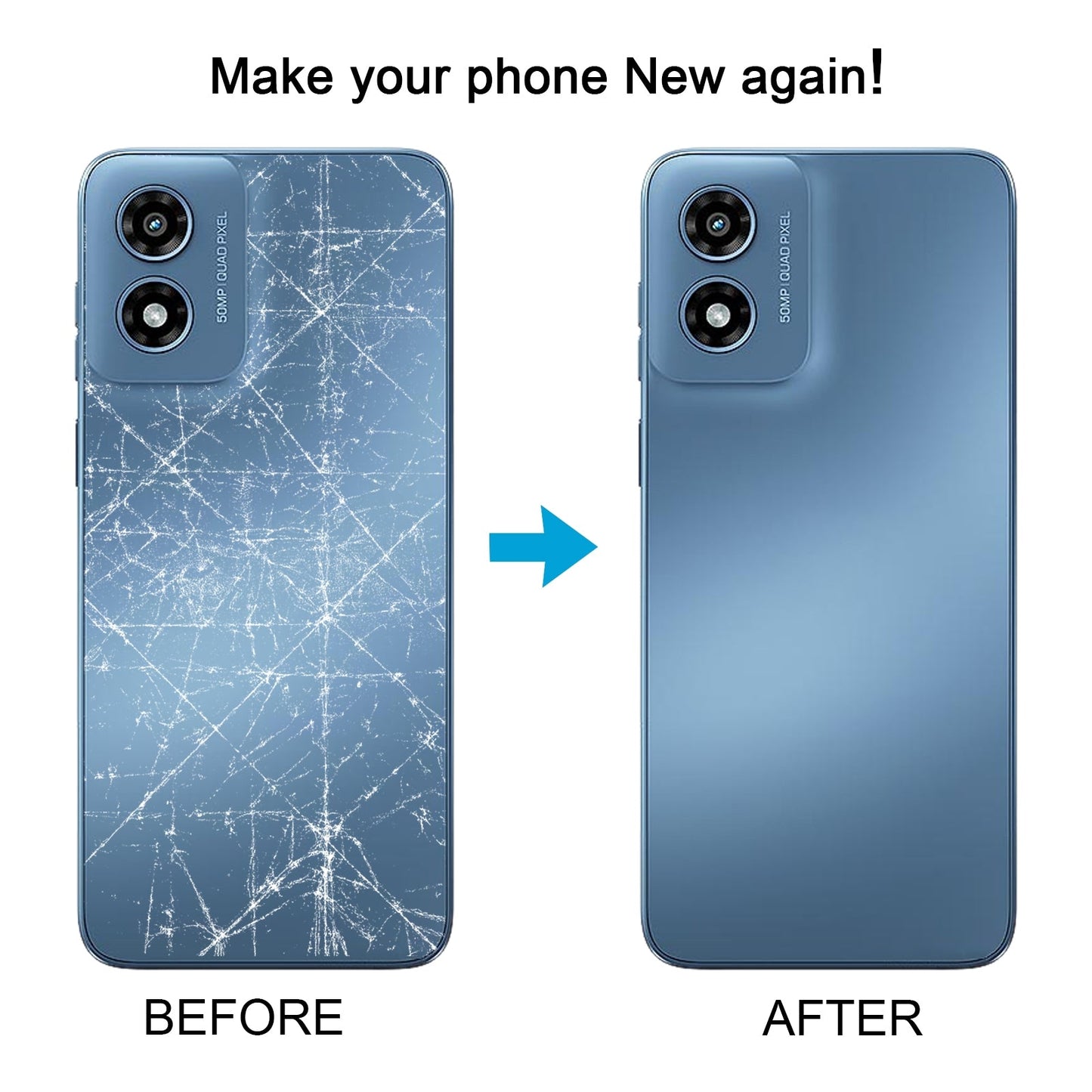 For Motorola Moto G Play 2024 Original Battery Back Cover(Blue)