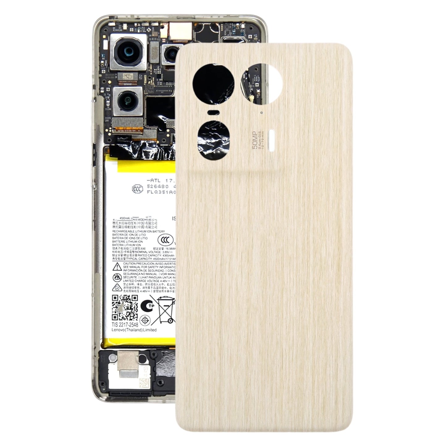 For Motorola Moto X50 Ultra Original Battery Back Cover(Wood)