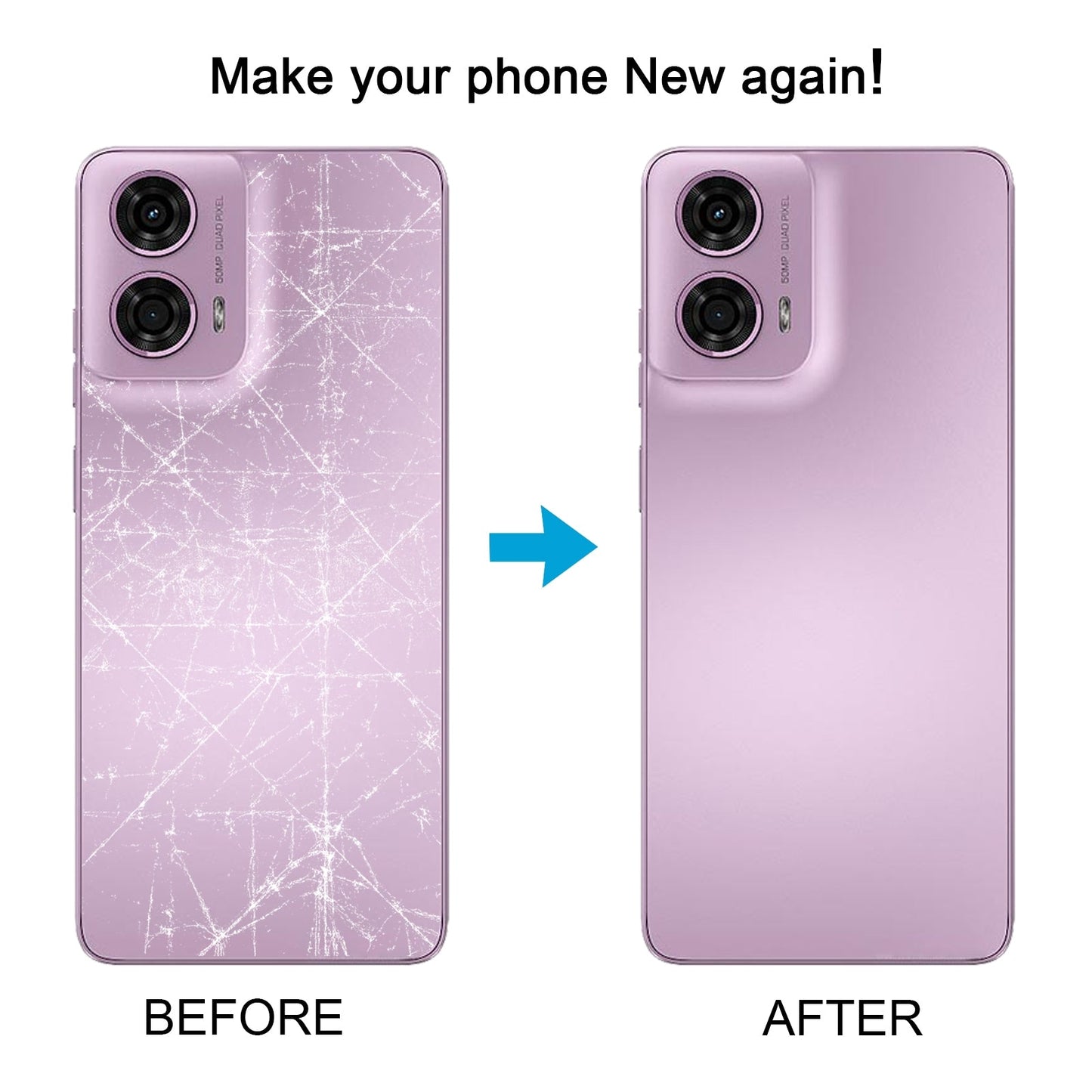 For Motorola Moto G24 Original Battery Back Cover(Pink)