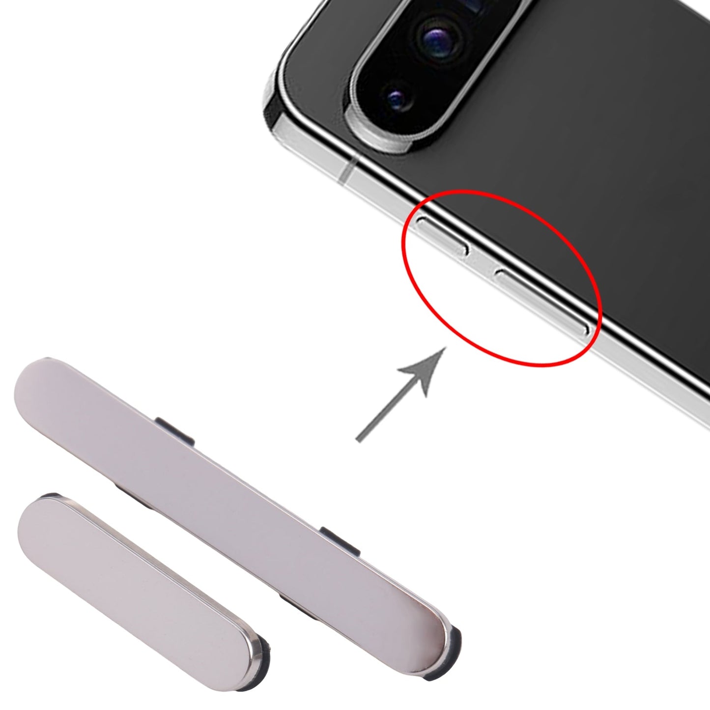 For Google Pixel 9 Pro Original Power Button and Volume Control Button (Beige)