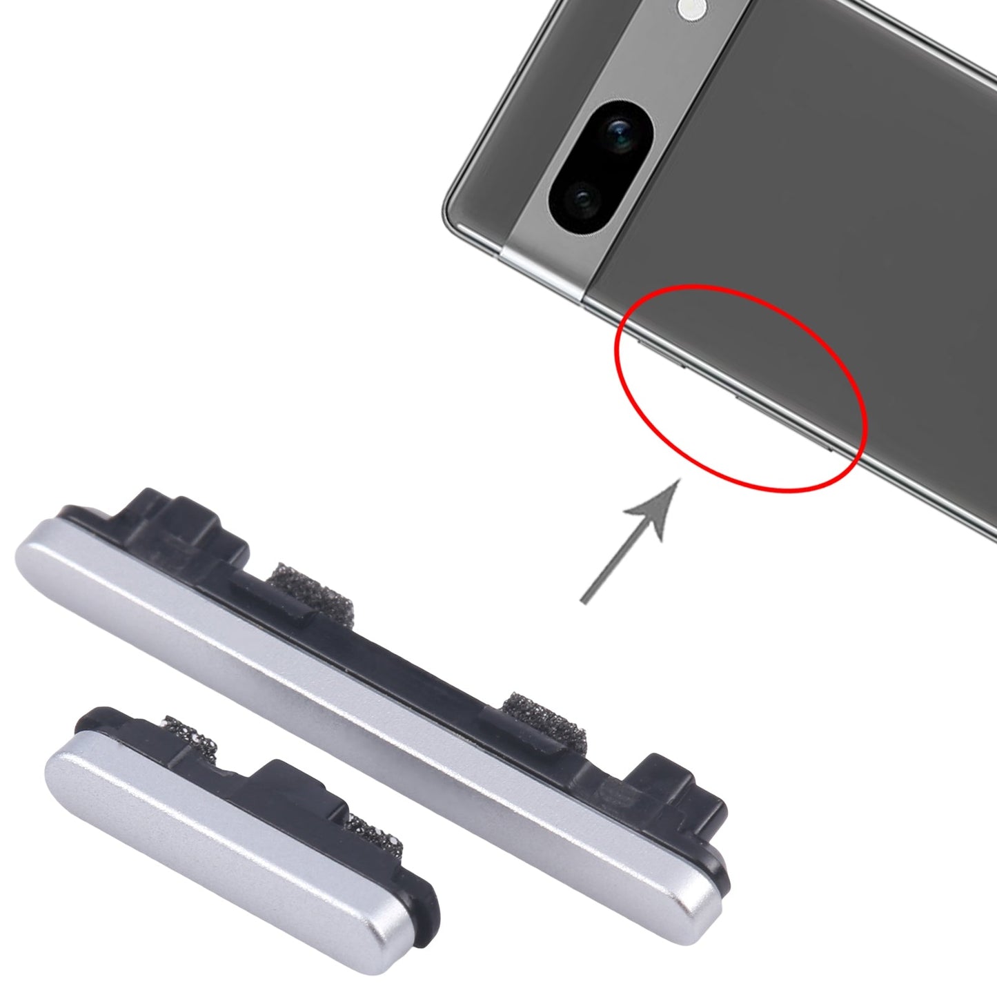 For Google Pixel 7a Original Power Button and Volume Control Button (White)