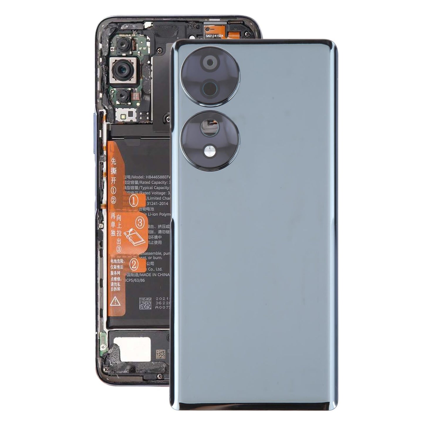 For Honor 70 Battery Back Cover with Camera Lens(Black)