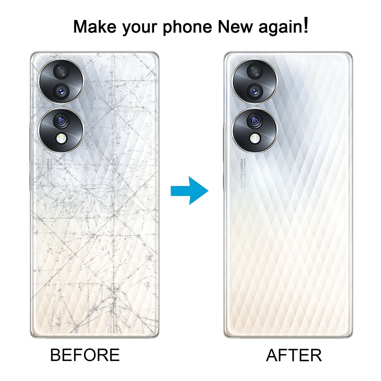 For Honor 70 Battery Back Cover with Camera Lens(Blue)