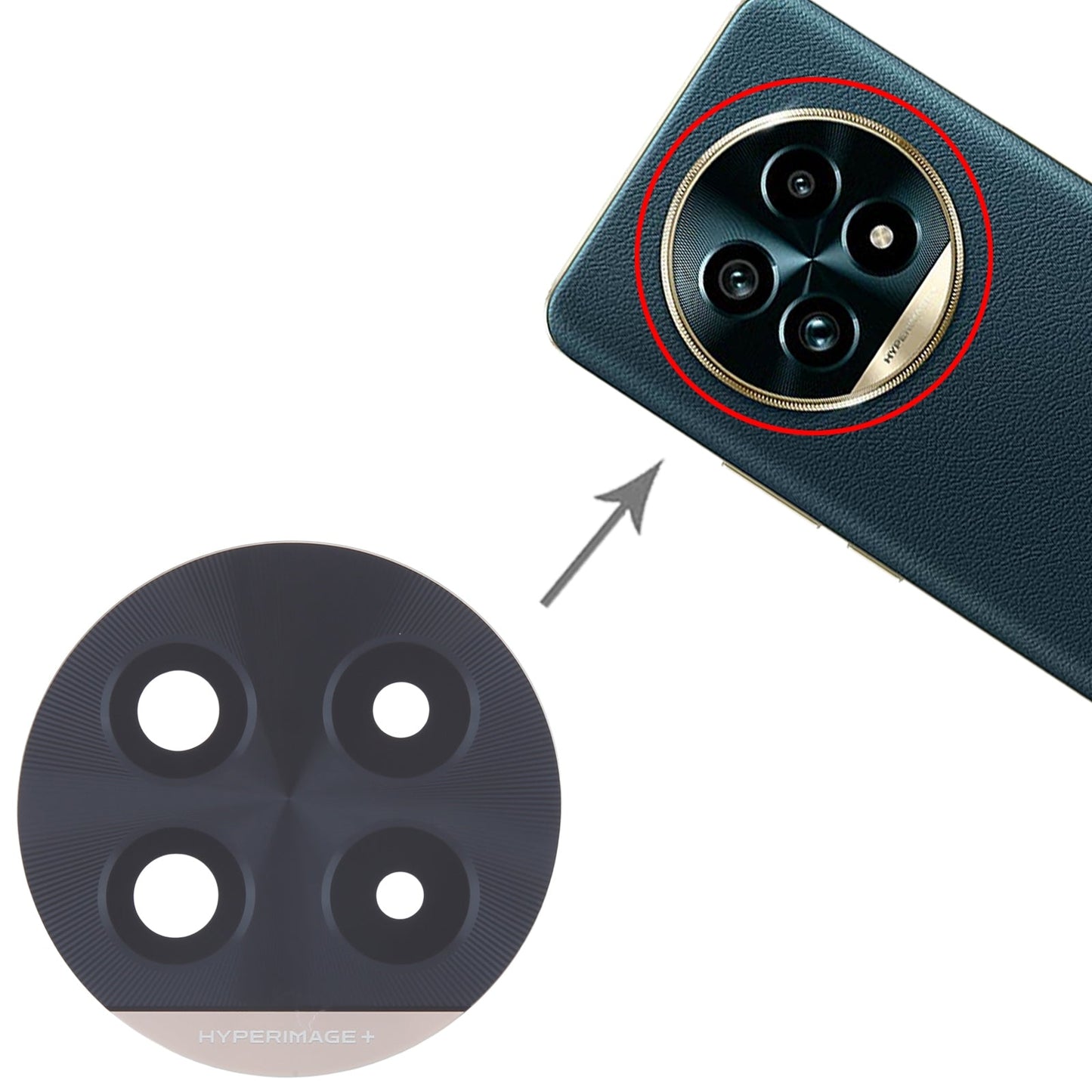 For Realme 13 Pro+ 10pcs Original Back Camera Lens (Black)