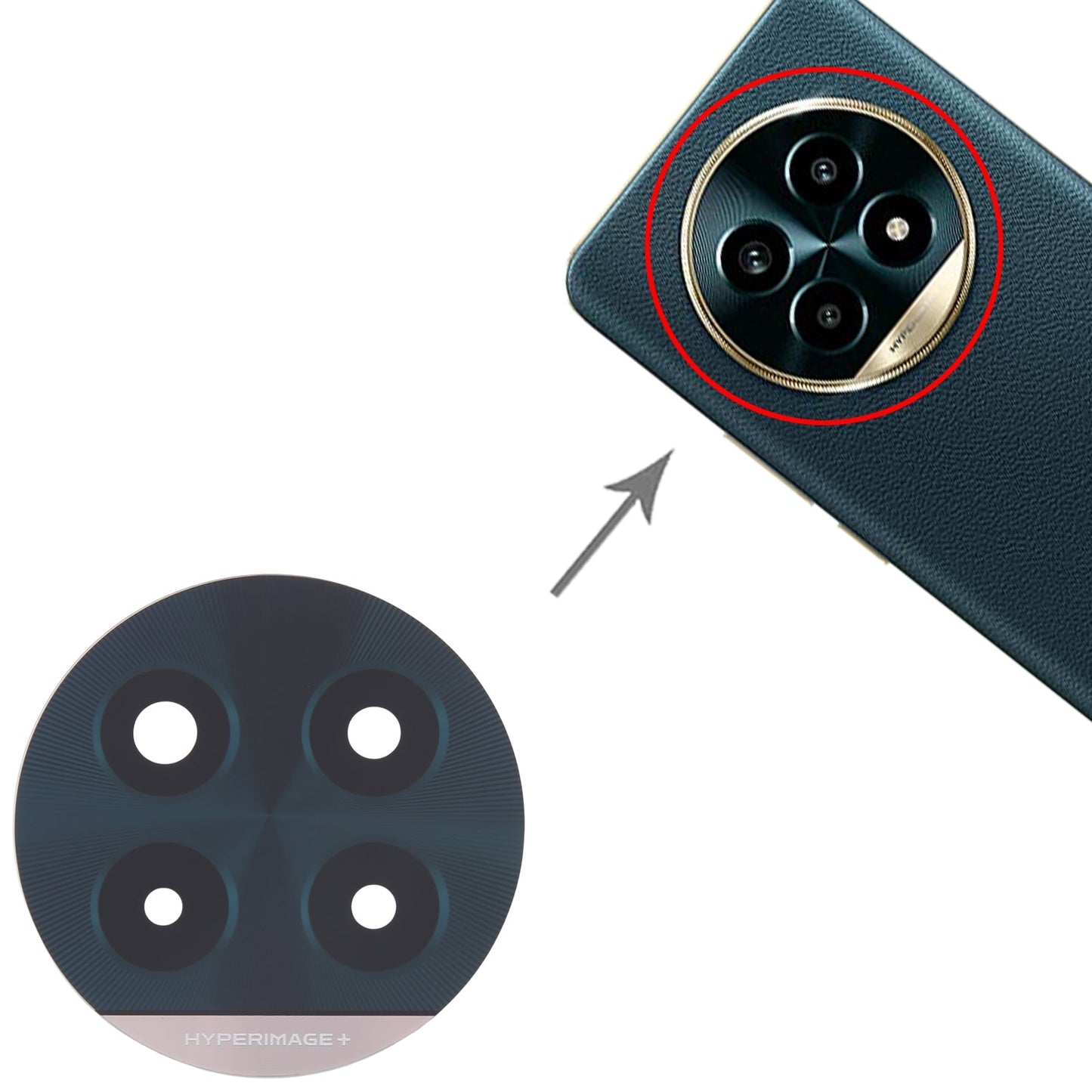 For Realme 13 Pro 10pcs Original Back Camera Lens (Gold)