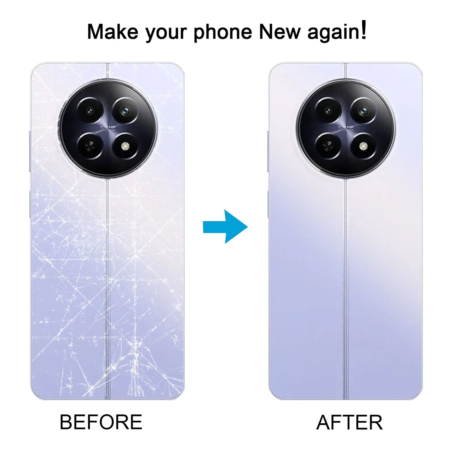 For Realme 12 5G Original Battery Back Cover with Middle Frame(Purple)