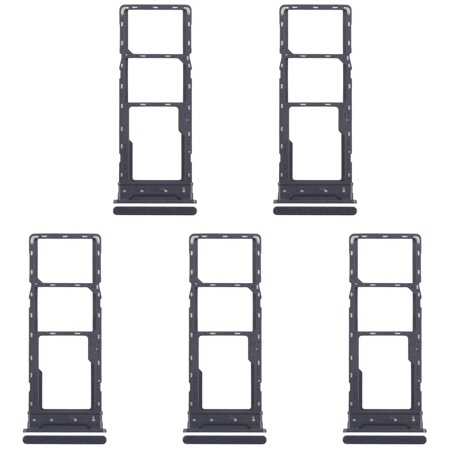 For Infinix Hot 30 Play NFC X6835 5pcs SIM Card Tray + SIM Card Tray + Micro SD Card Tray (Black)