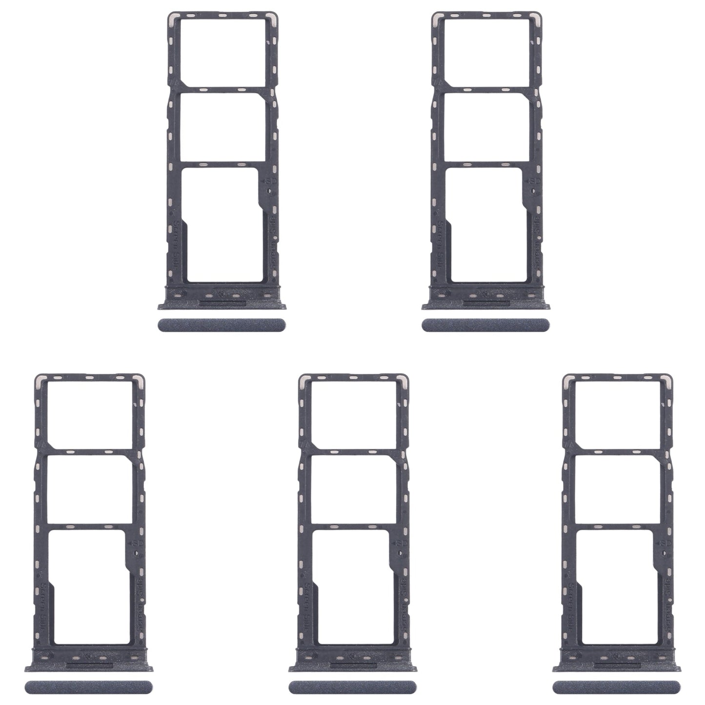 For Infinix Smart 8 X6525 5pcs SIM Card Tray + SIM Card Tray + Micro SD Card Tray (Black)