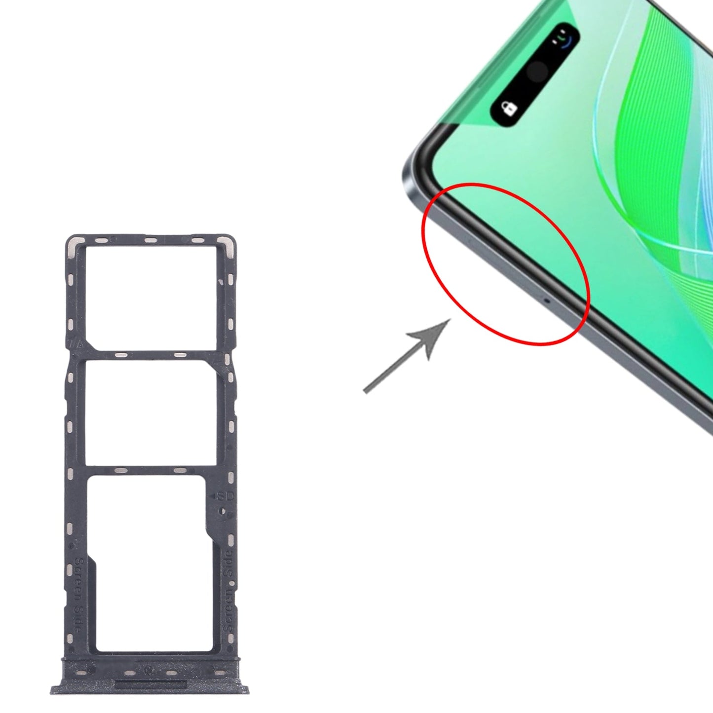 For Infinix Smart 8 X6525 5pcs SIM Card Tray + SIM Card Tray + Micro SD Card Tray (Black)