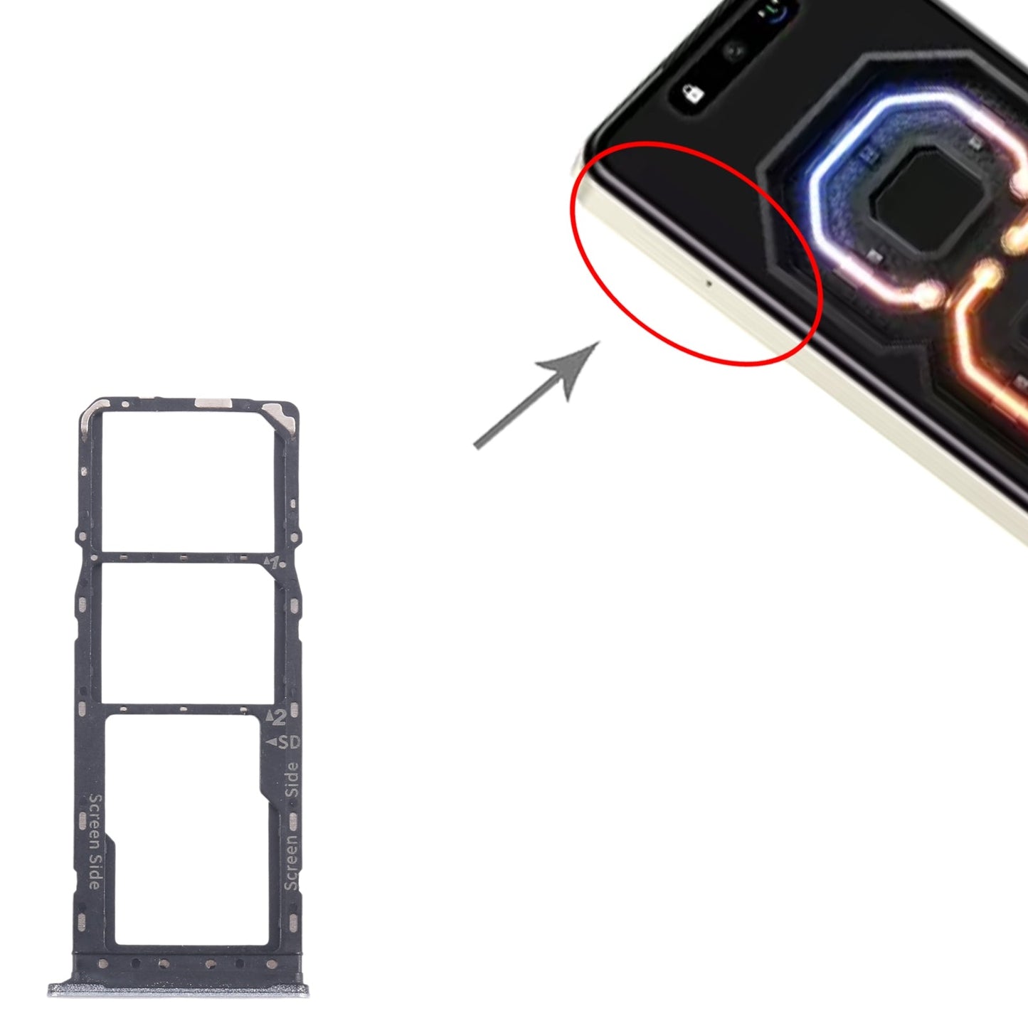 For Infinix Smart 8 Plus X6526 5pcs SIM Card Tray + SIM Card Tray + Micro SD Card Tray (Silver)