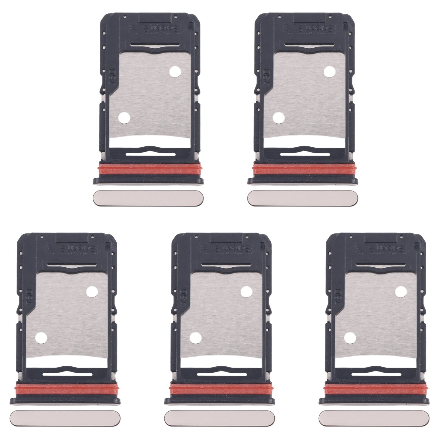 For Infinix Note 30 5G X6711 5pcs SIM Card Tray + SIM Card Tray + Micro SD Card Tray (Gold)