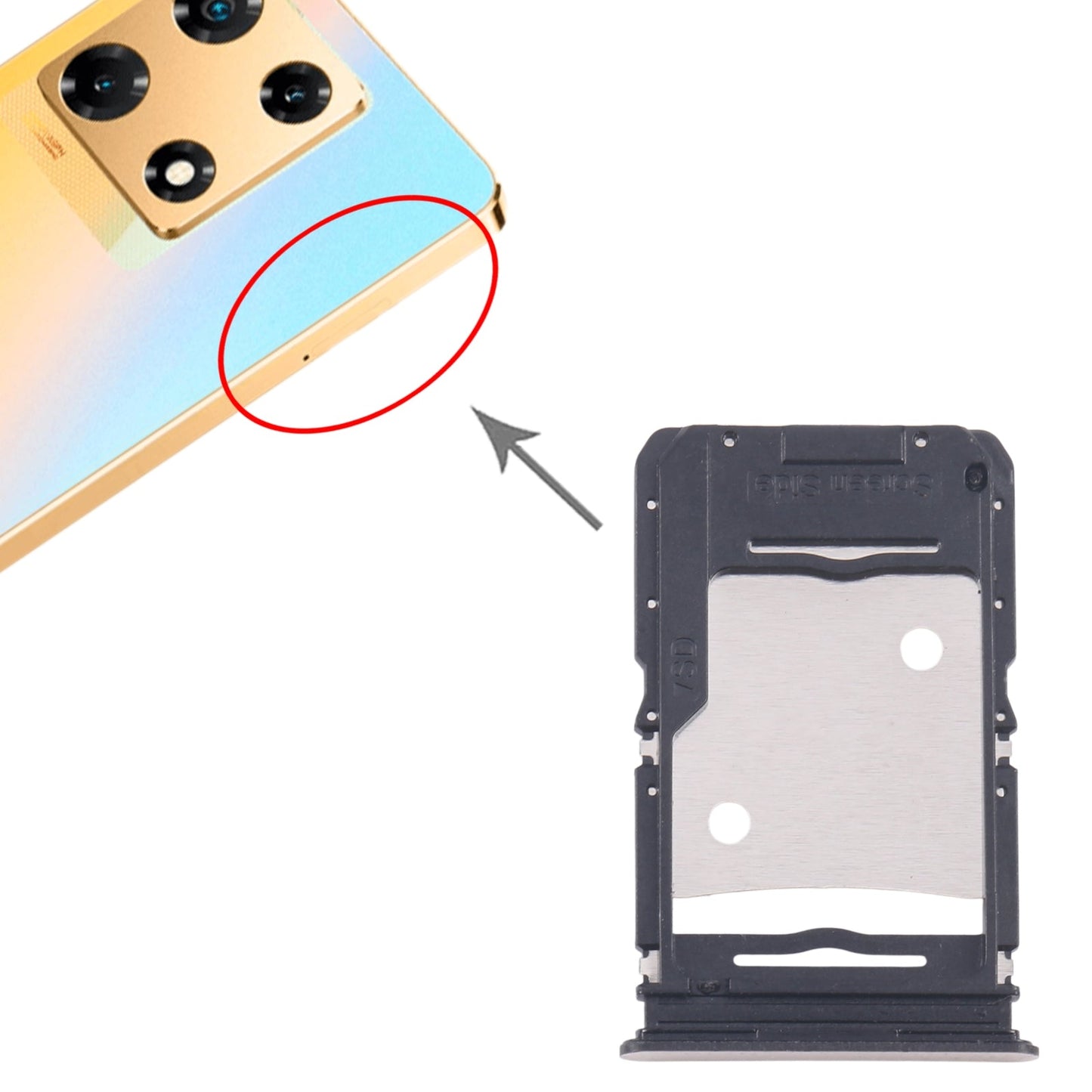 For Infinix Note 30 Pro X678B 5pcs SIM Card Tray + SIM Card Tray + Micro SD Card Tray (Gold)